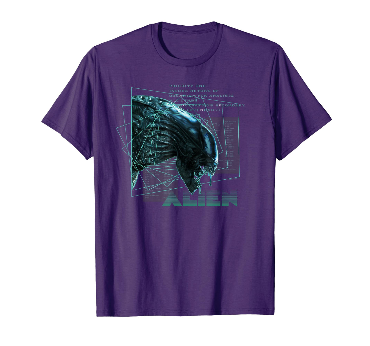 Alien 45th Anniversary Movie Xenomorph Priority One Logo T-Shirt
