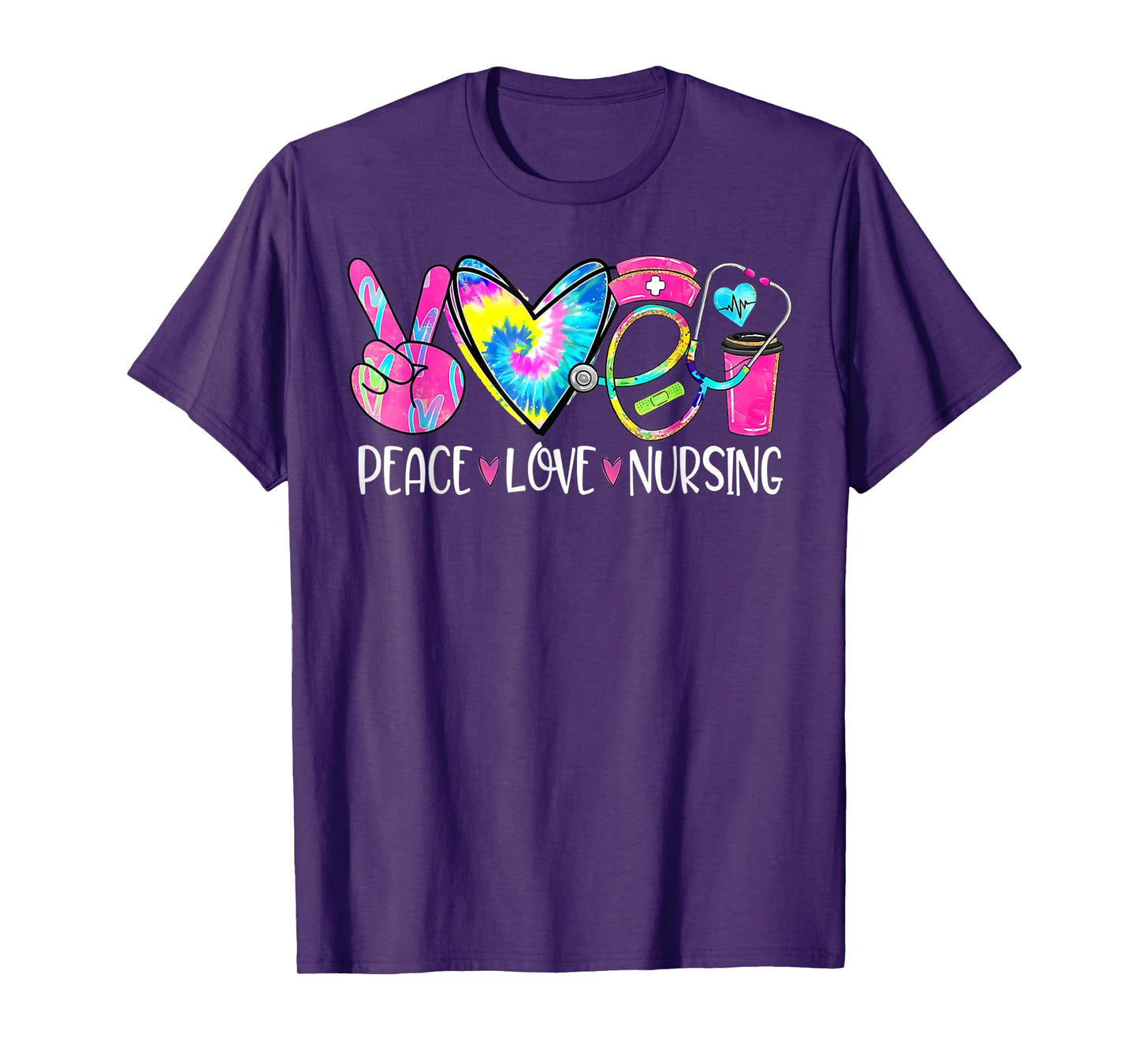 Peace Love Nursing Stethoscope Nurse Life Nurse Week 2024 T-Shirt