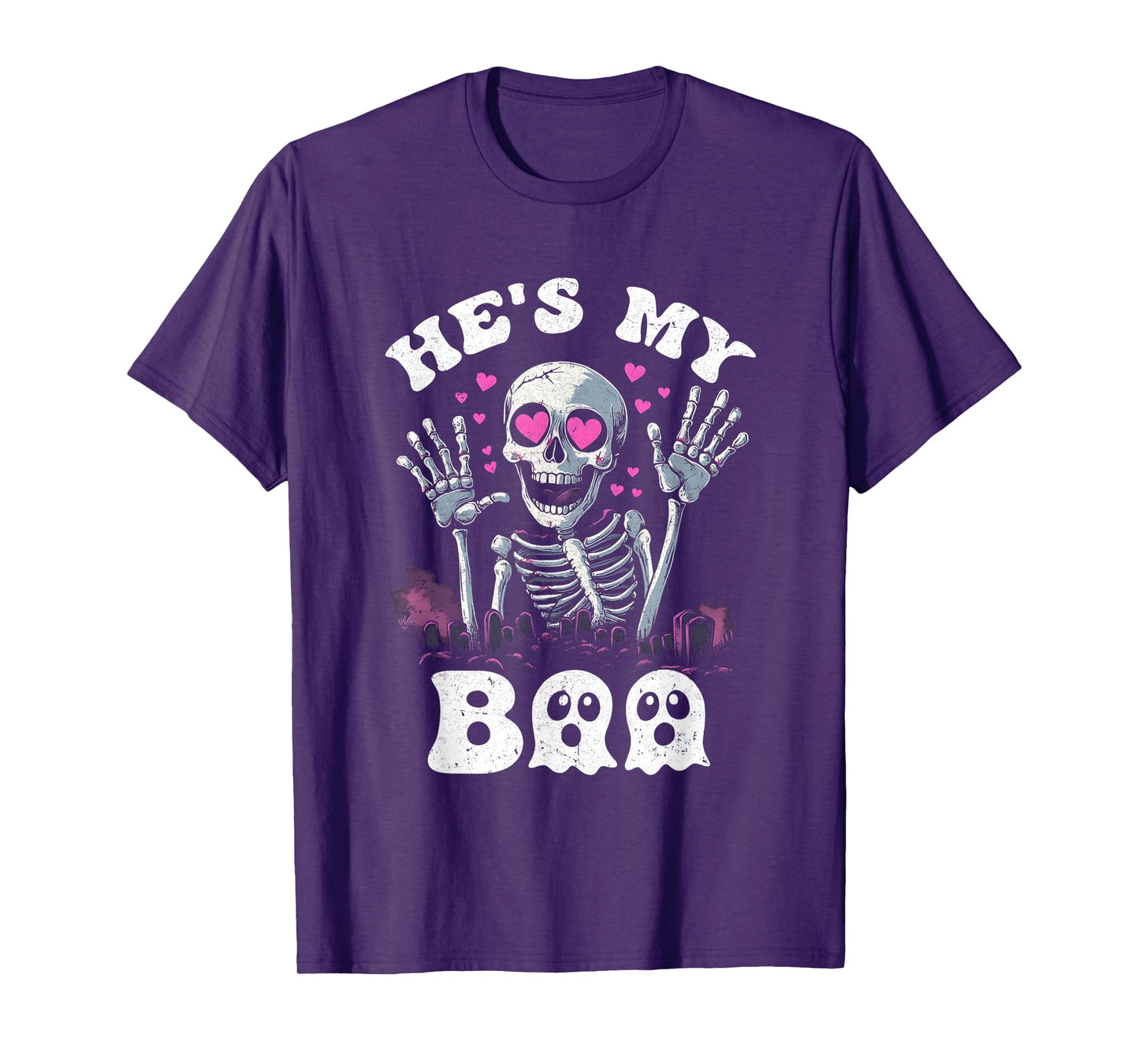 He's My Boo Matching Halloween Costume Couples She's My Boo T-Shirt