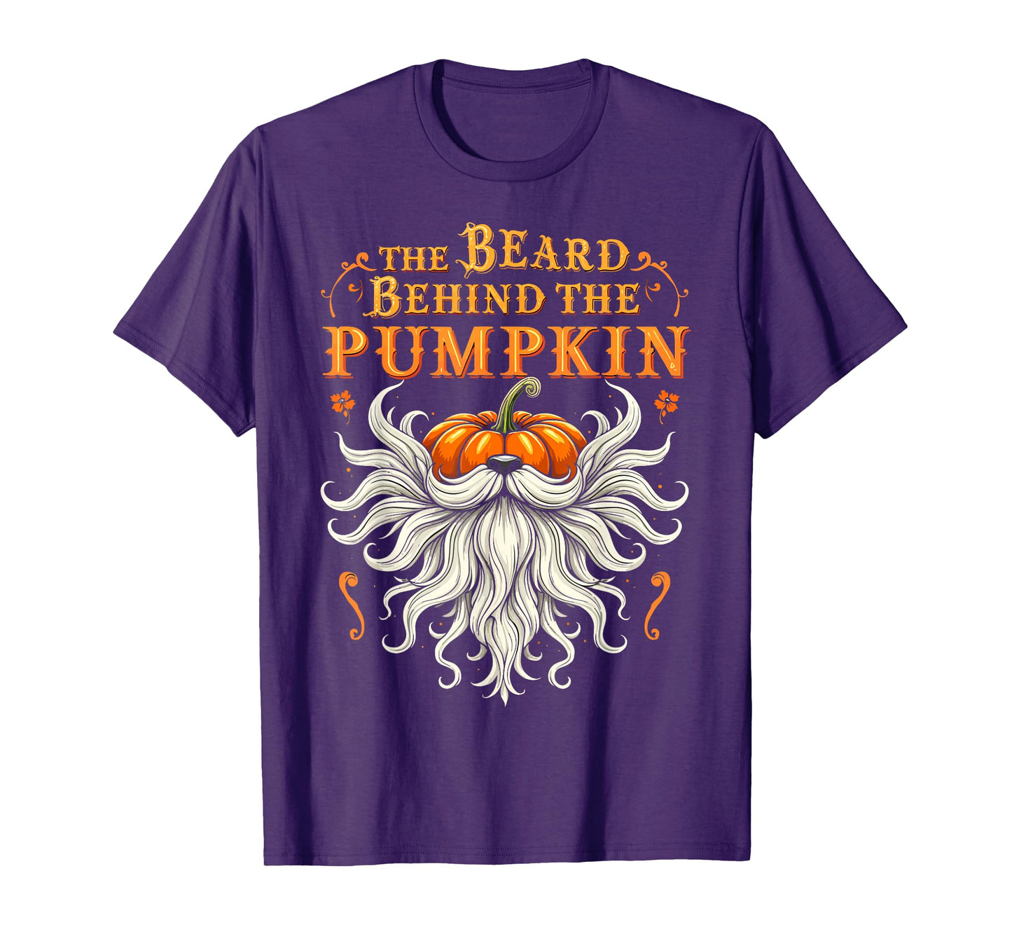 The Beard Behind the Pumpkin Halloween Bearded Men T-Shirt