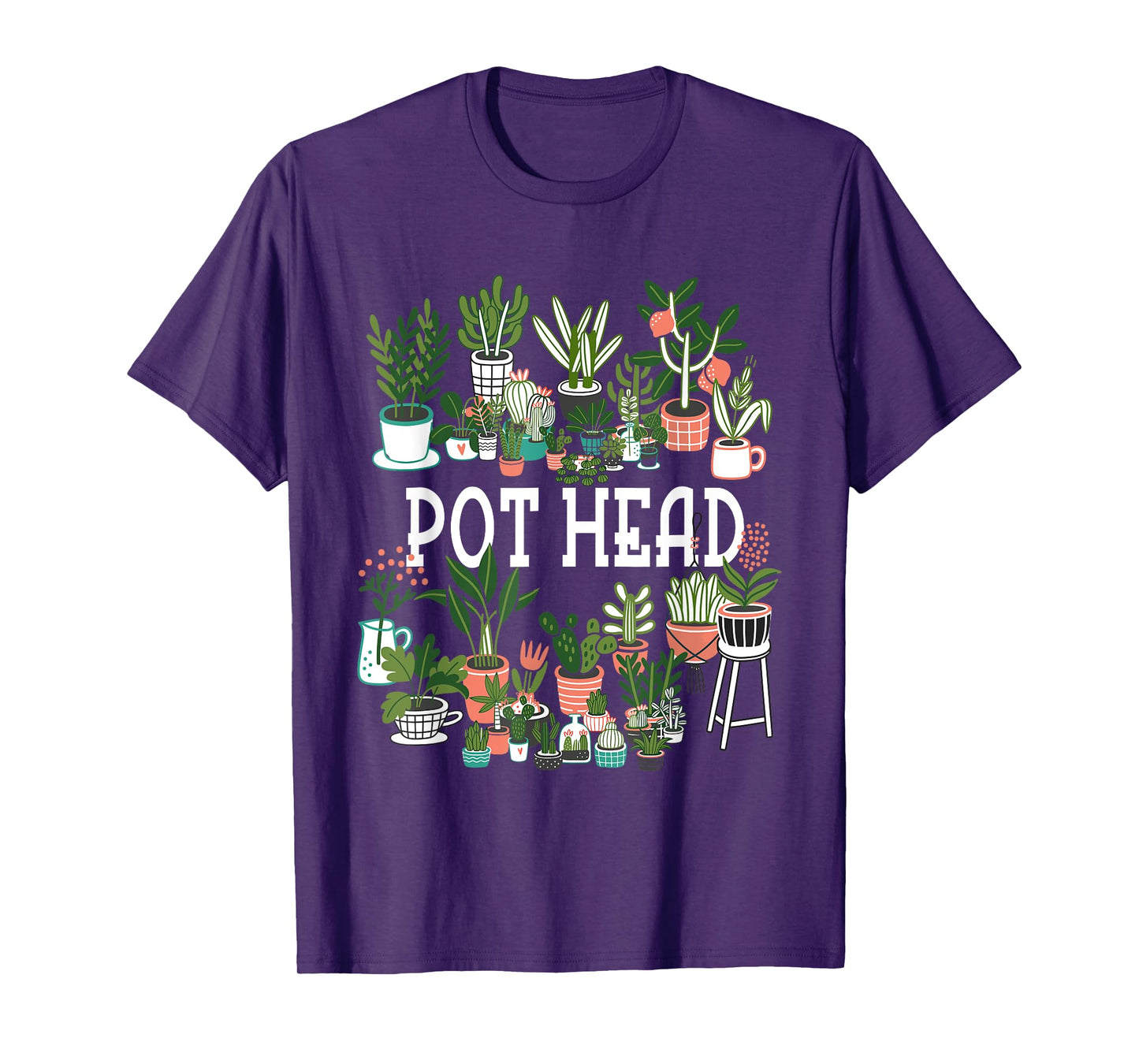 Funny Pot Plant Head Gardening Gardener Graphic Women Men T-Shirt