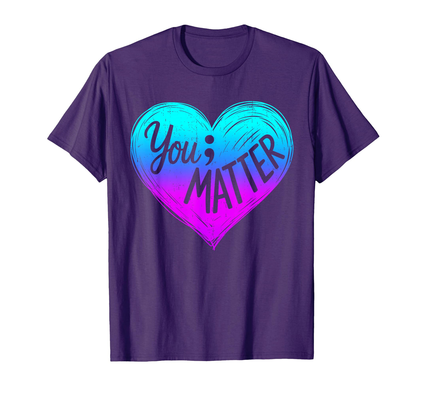 Teal Purple Heart Your Matter Suicide Prevention Awareness T-Shirt