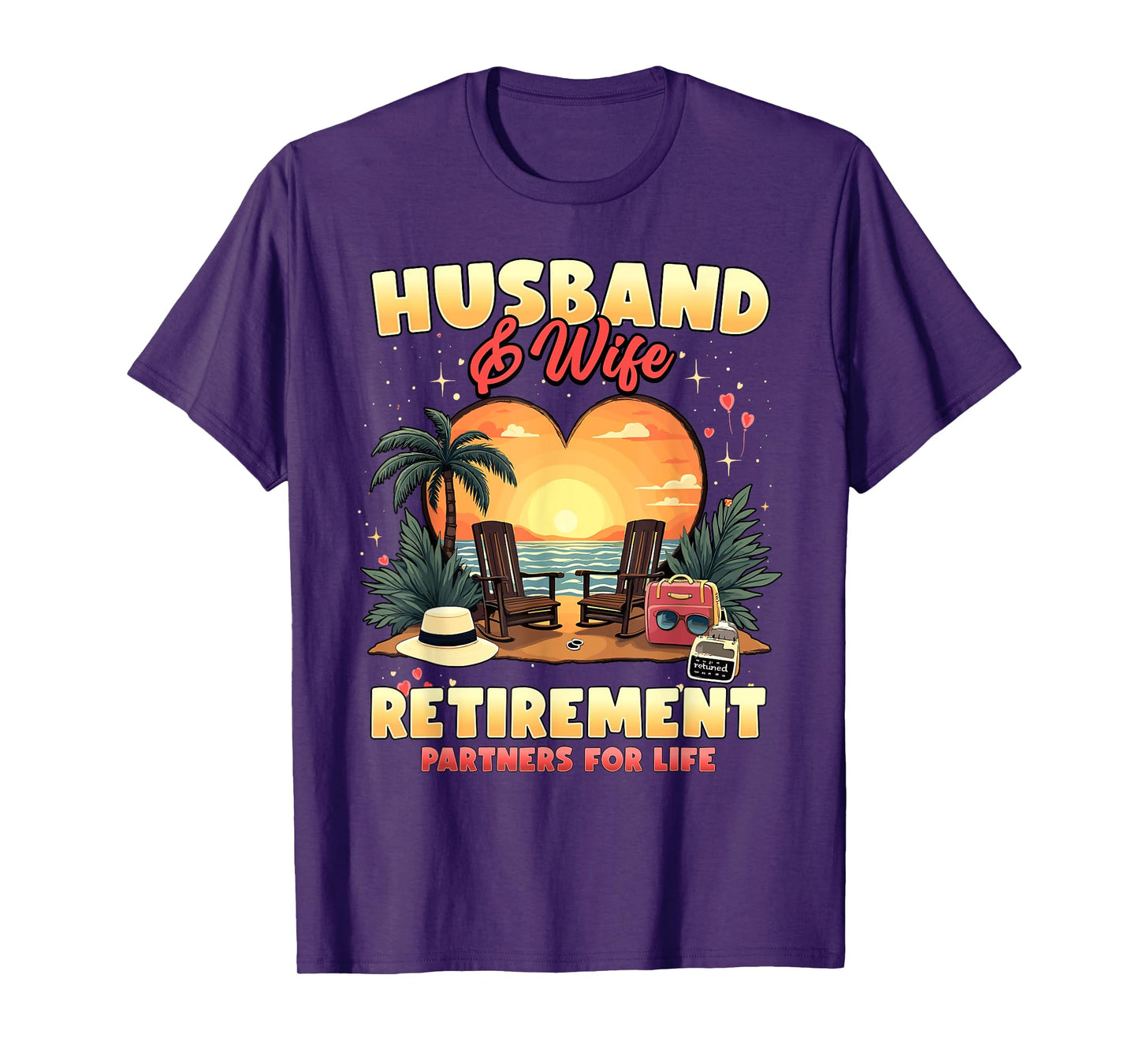 Husband and Wife Retirement Partners Couples Matching T-Shirt