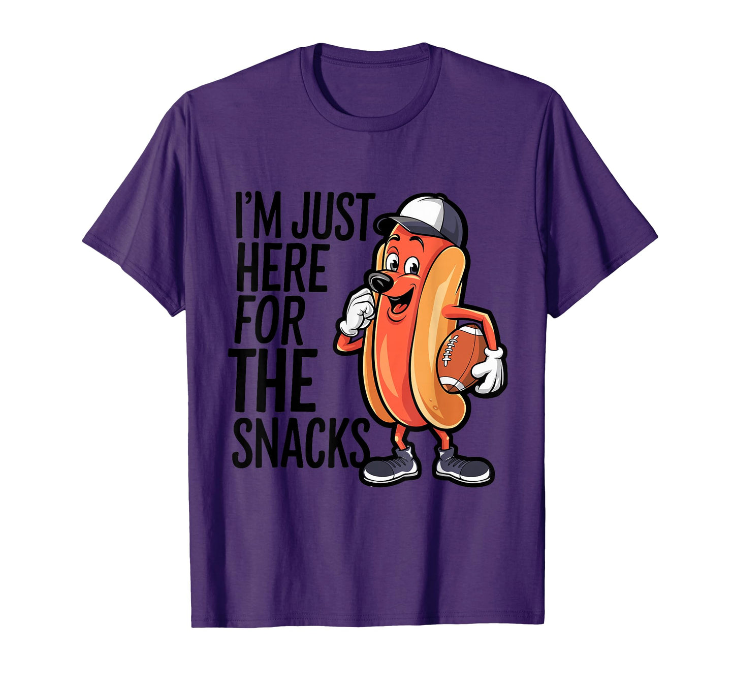 Funny I'm Just Here For The Snacks Football T-Shirt