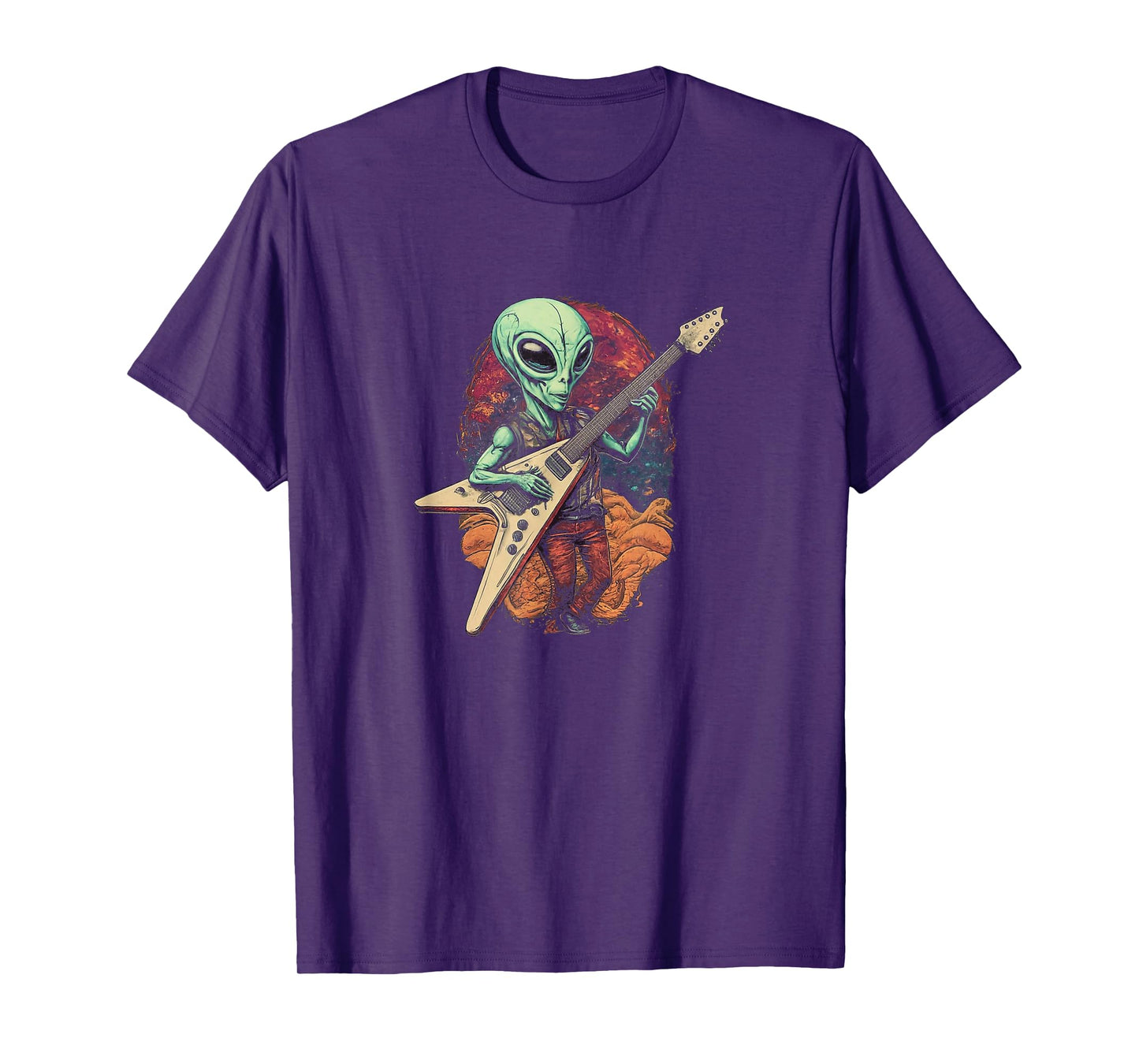 Alien Playing a Flying V Guitar T-Shirt