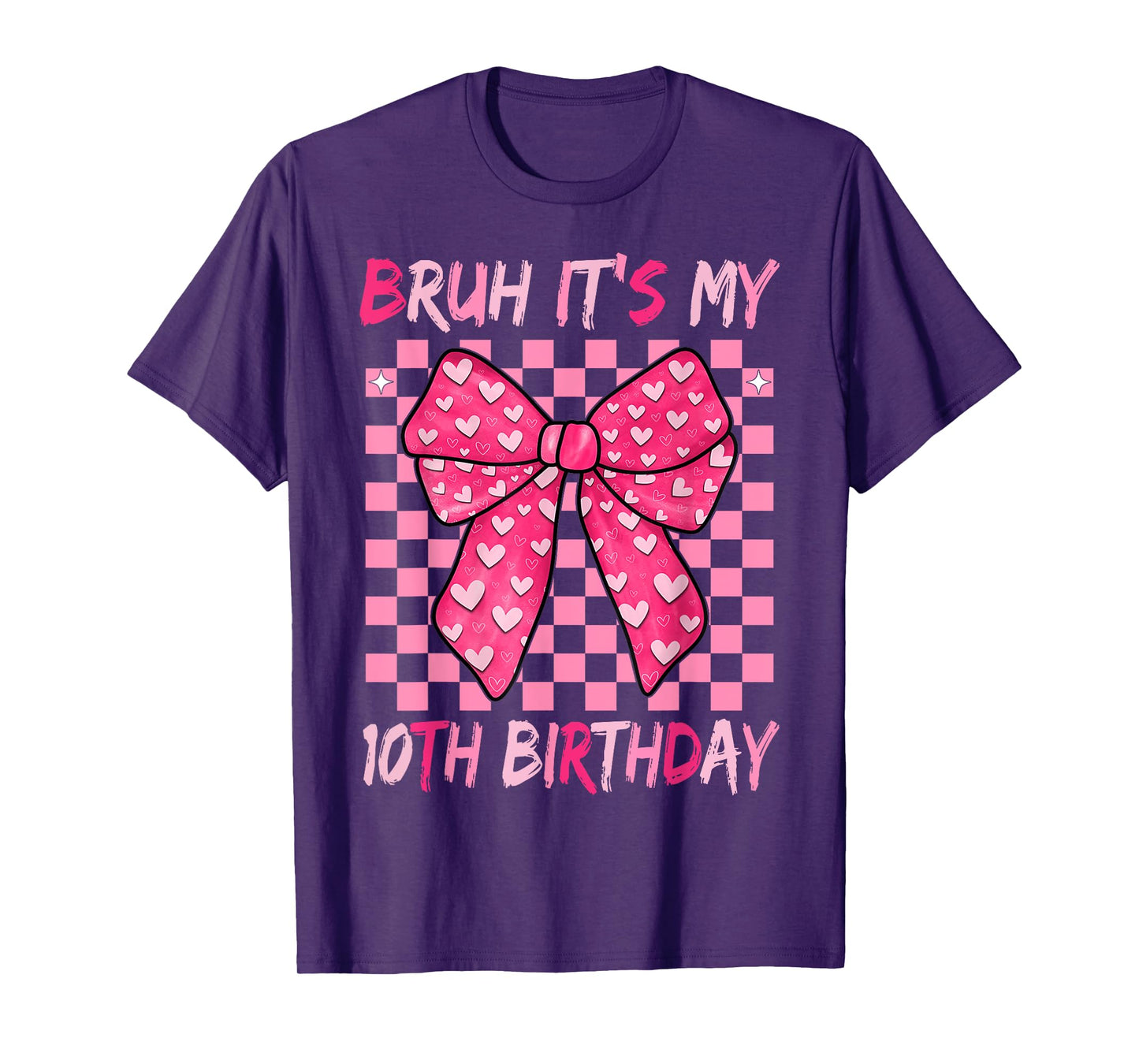 Bruh It's My 10th Birthday Coquette Bow 10 Year Old T-Shirt