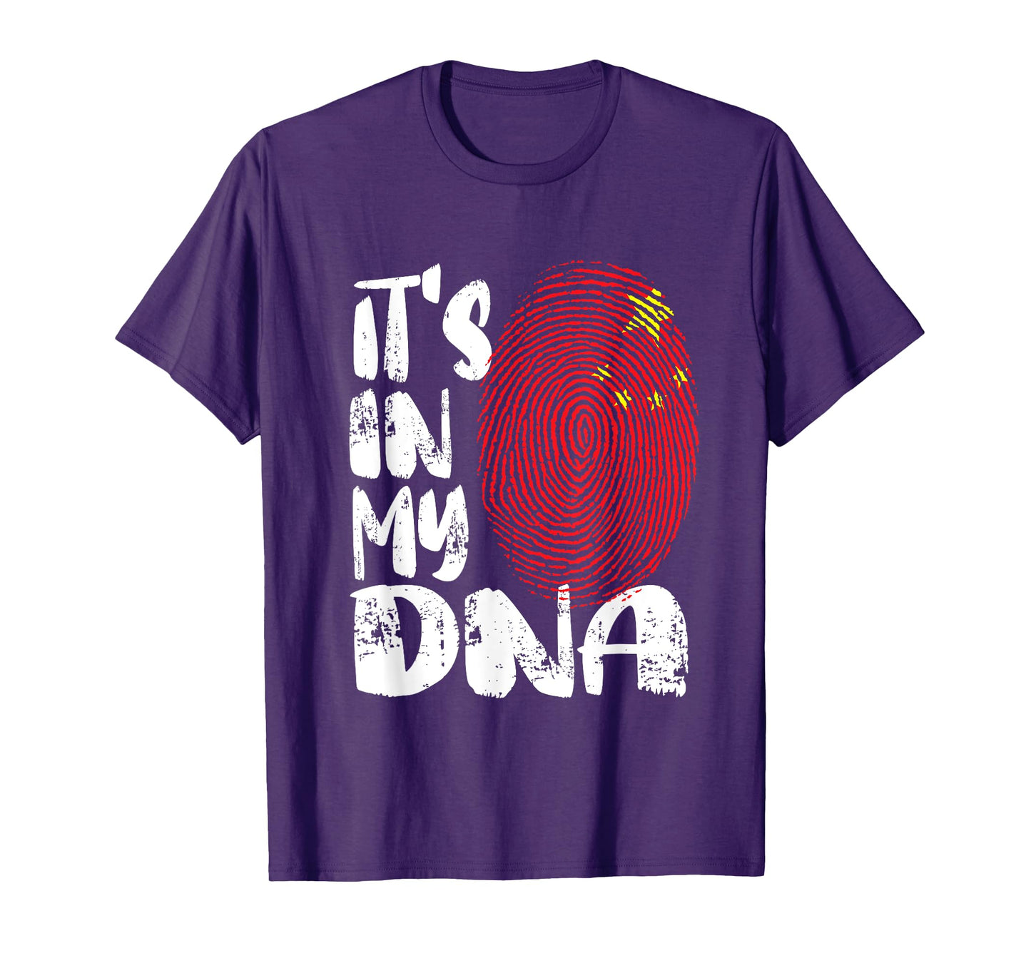 China Flag It's in My Dna Chinese Fingerprint Flag T-Shirt