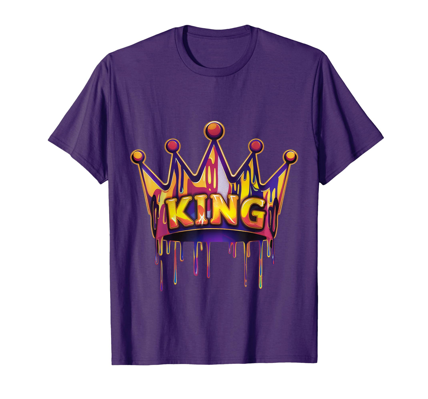 Vibrant Crown King Party Graphic For Men Boys T-Shirt