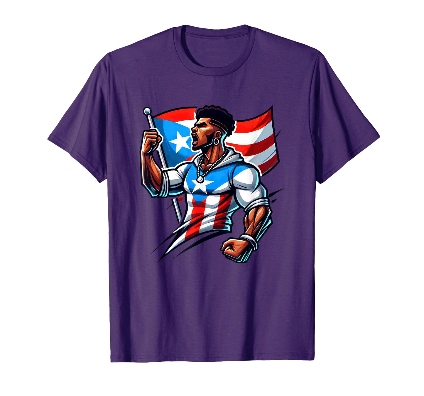 Afro Boricua Protest Fist Puerto Rican Flag Strong Latino T-Shirt