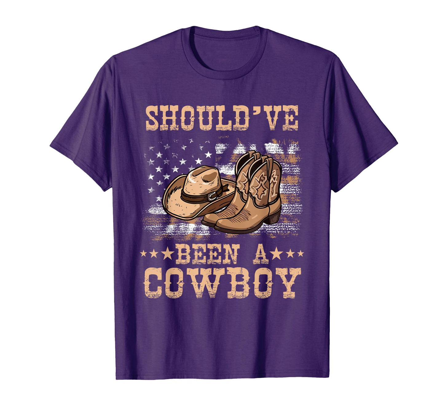 Vintage Should Have Been Cowboy Tee Hat Western Life country T-Shirt