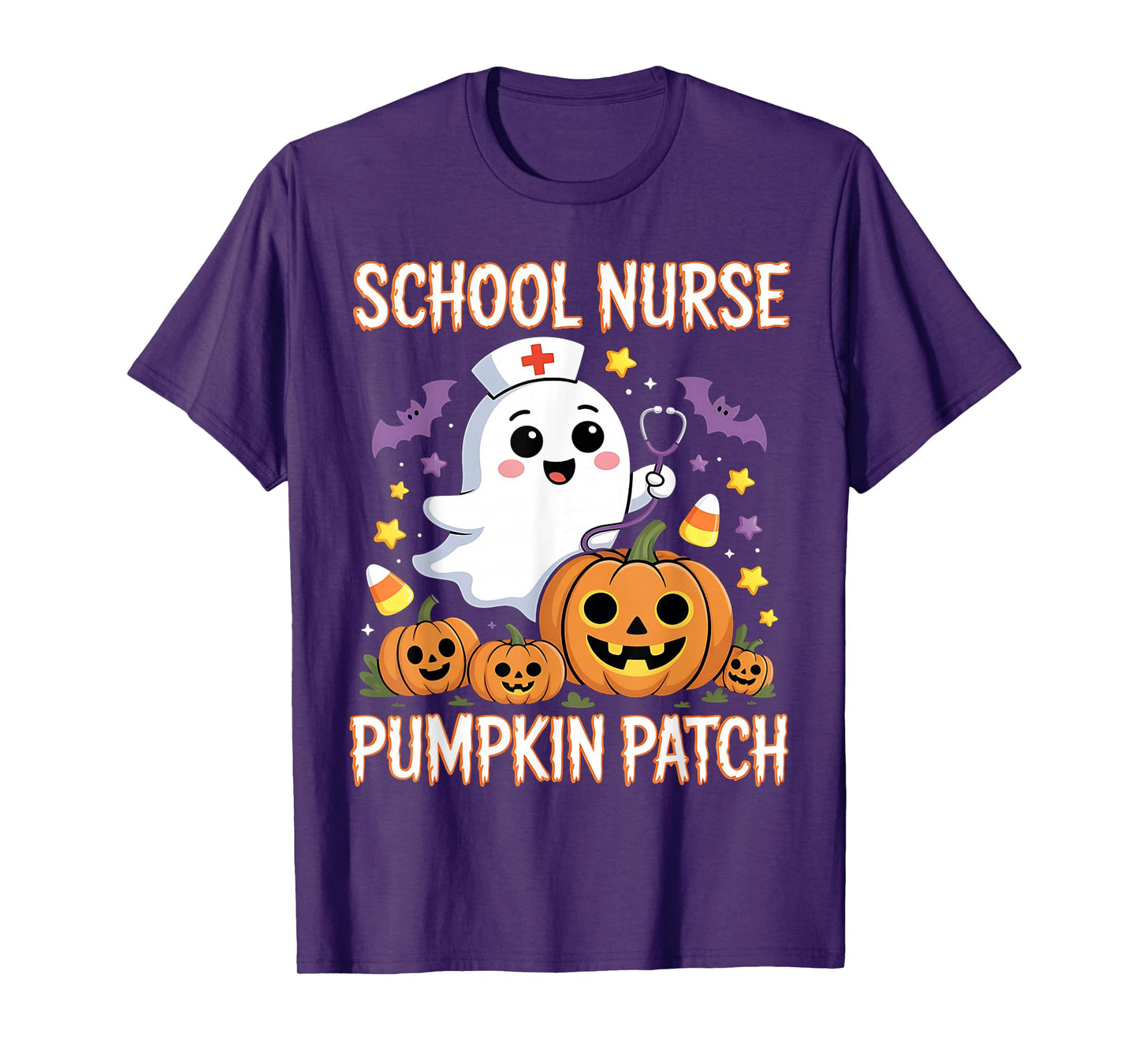 School Nurse Halloween Shirt School Nurse Pumpkin Patch T-Shirt