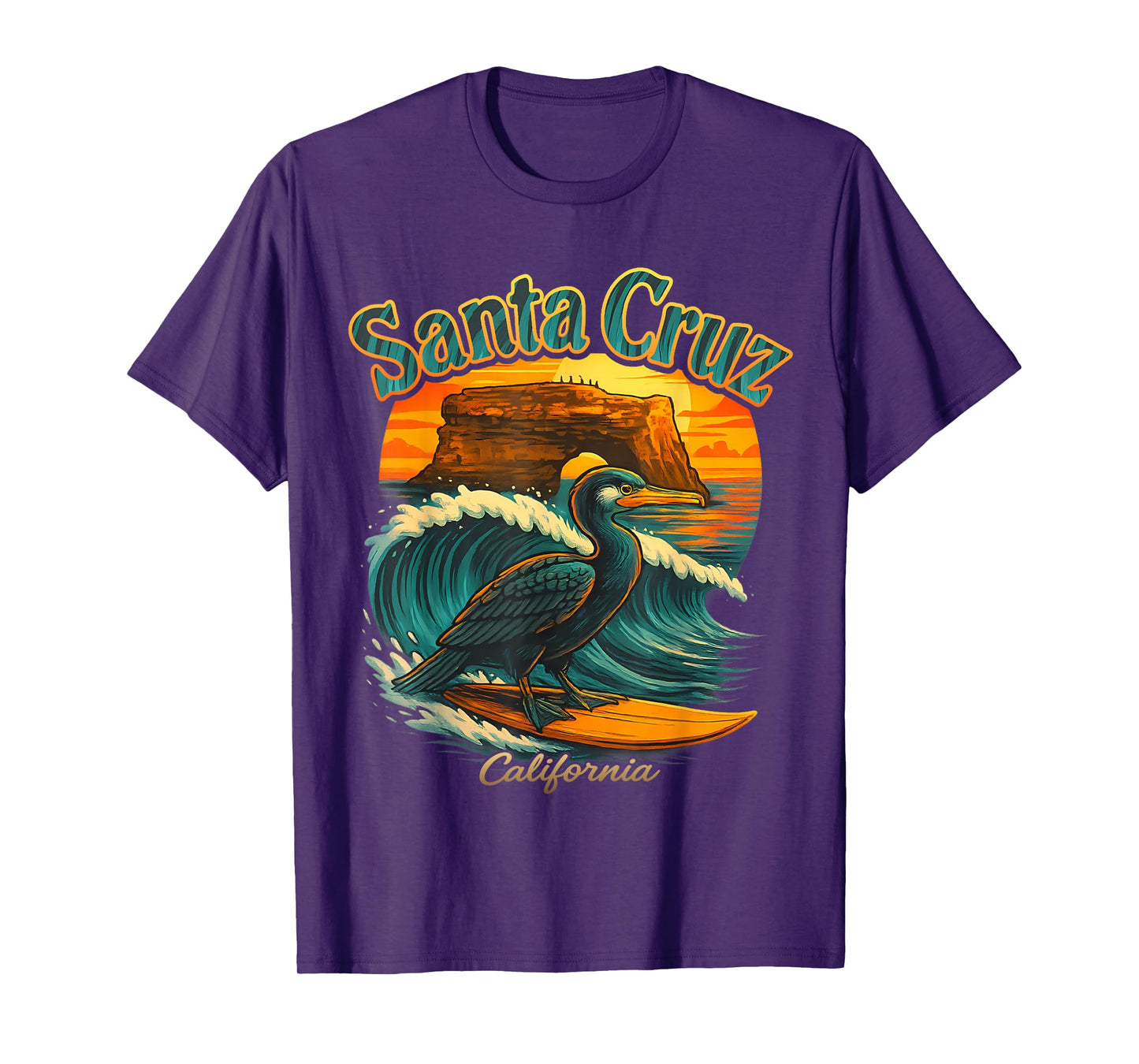 Surfer Surfing 70s 80s Santa Cruz California Retro Vintage T-Shirt