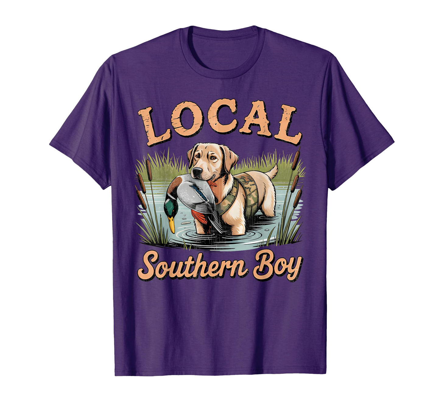 Local Southern Boy Hunting Dog Duck Camouflag for Mens T-Shirt