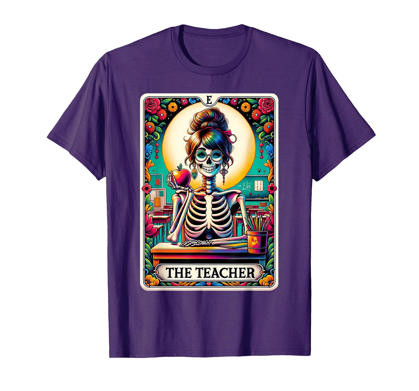The Teacher Tarot Card Skeleton Back To School Teacher Gift T-Shirt