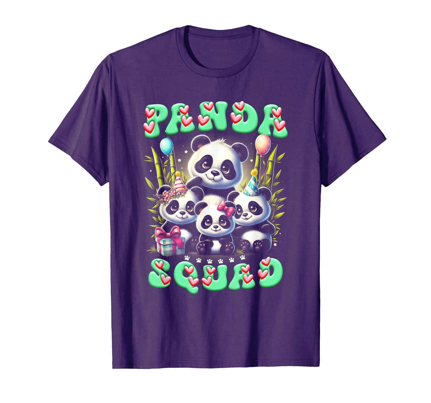 Panda Family Birthday Panda Squad Wildlife Animal Cute T-Shirt