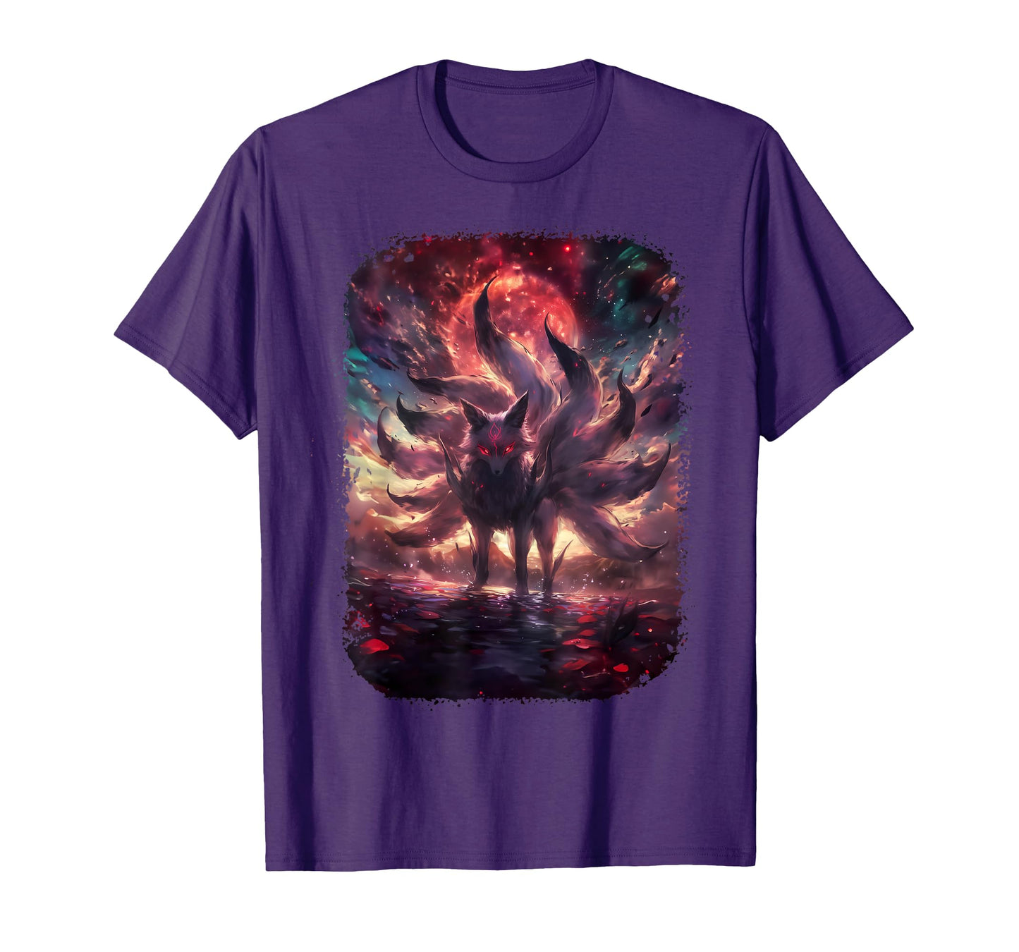 Anime Kitsune Nine-Tailed Fox Manga Otaku Style T-Shirt