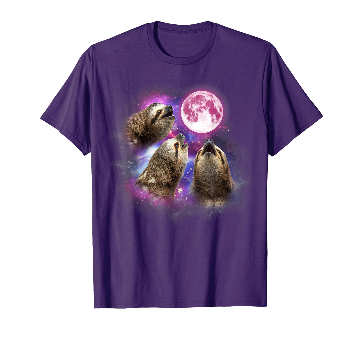 Sloth Howling At The Moon Wildlife colorful sloths tie dye T-Shirt