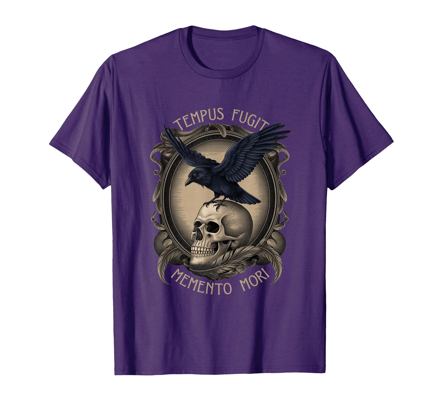 Memento Mori Life Raven Tempus Fugit Dark Gothic T-Shirt