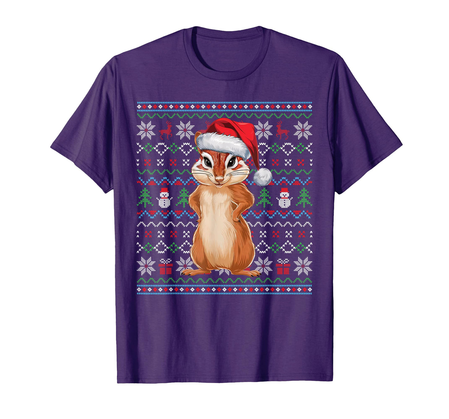 Ugly Chipmunk Lovers Xmas Sweater Santa Christmas T-Shirt