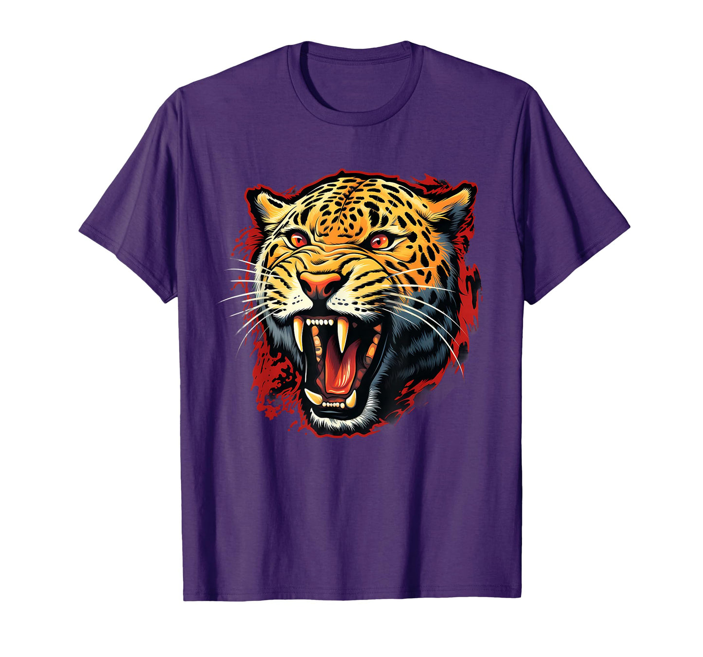 Leopard Safari Artwork Wildlife Animal Art Motif Portrait T-Shirt