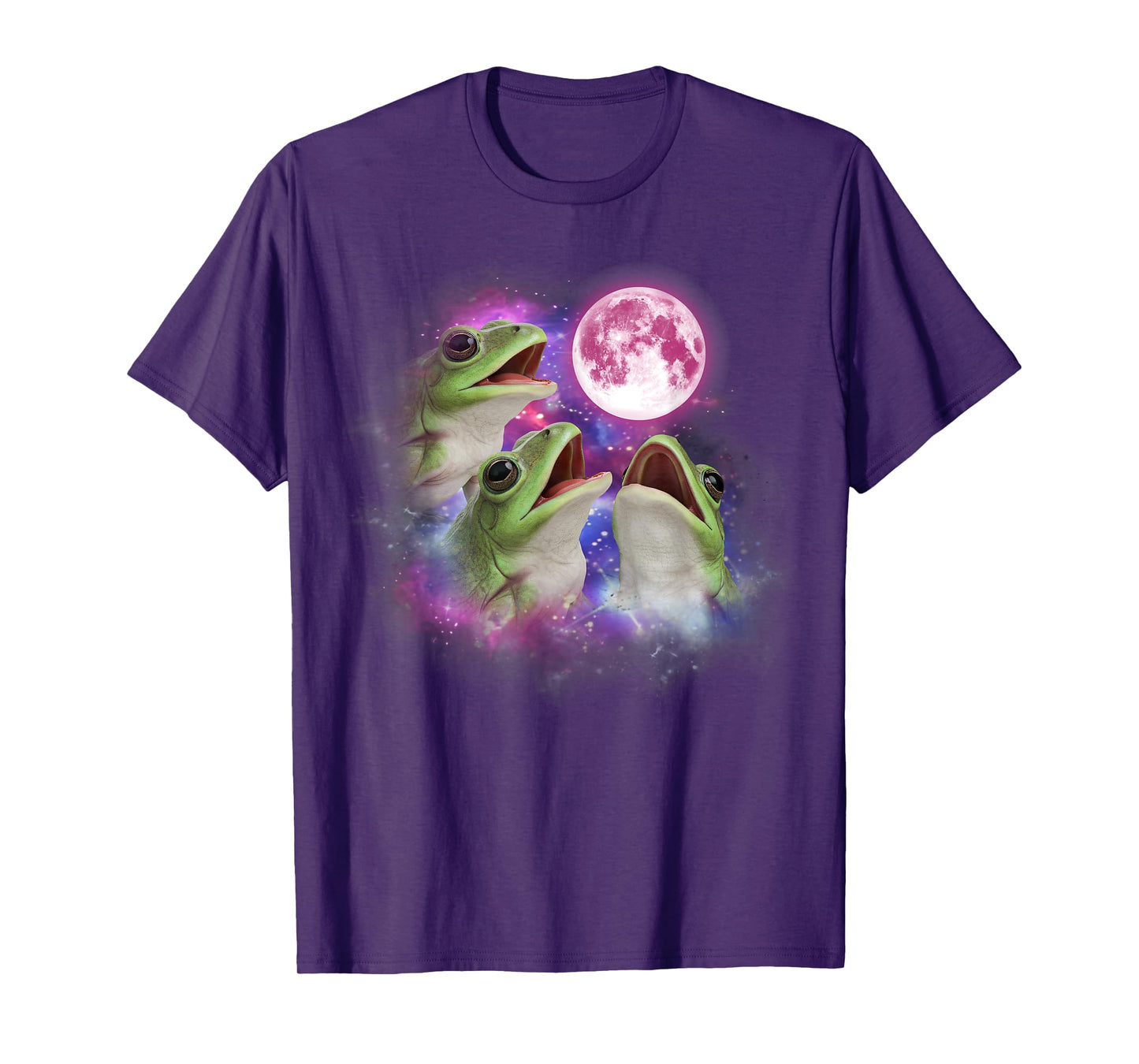Frog Howling At The Moon Wildlife colorful frogs tie dye T-Shirt