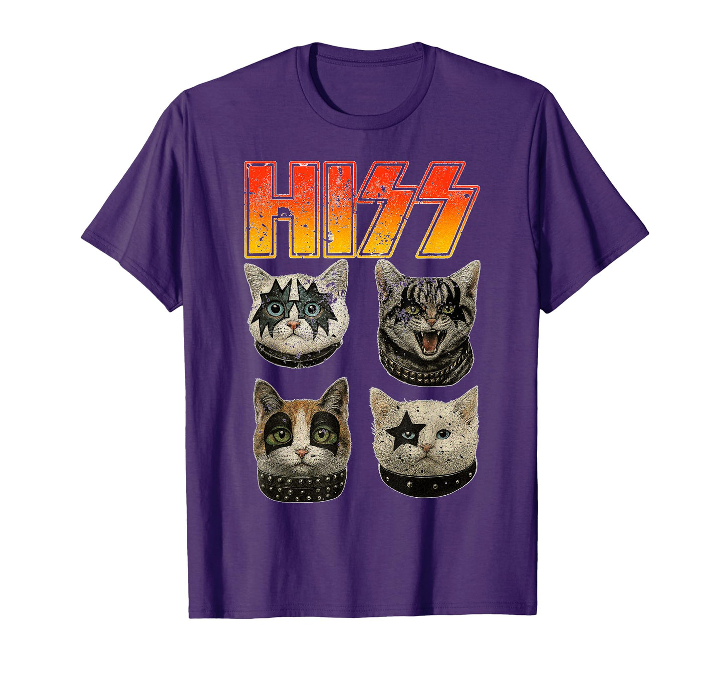 Hiss Cats Rock Kittens Kitty Rocking Music Cat Lovers T-Shirt