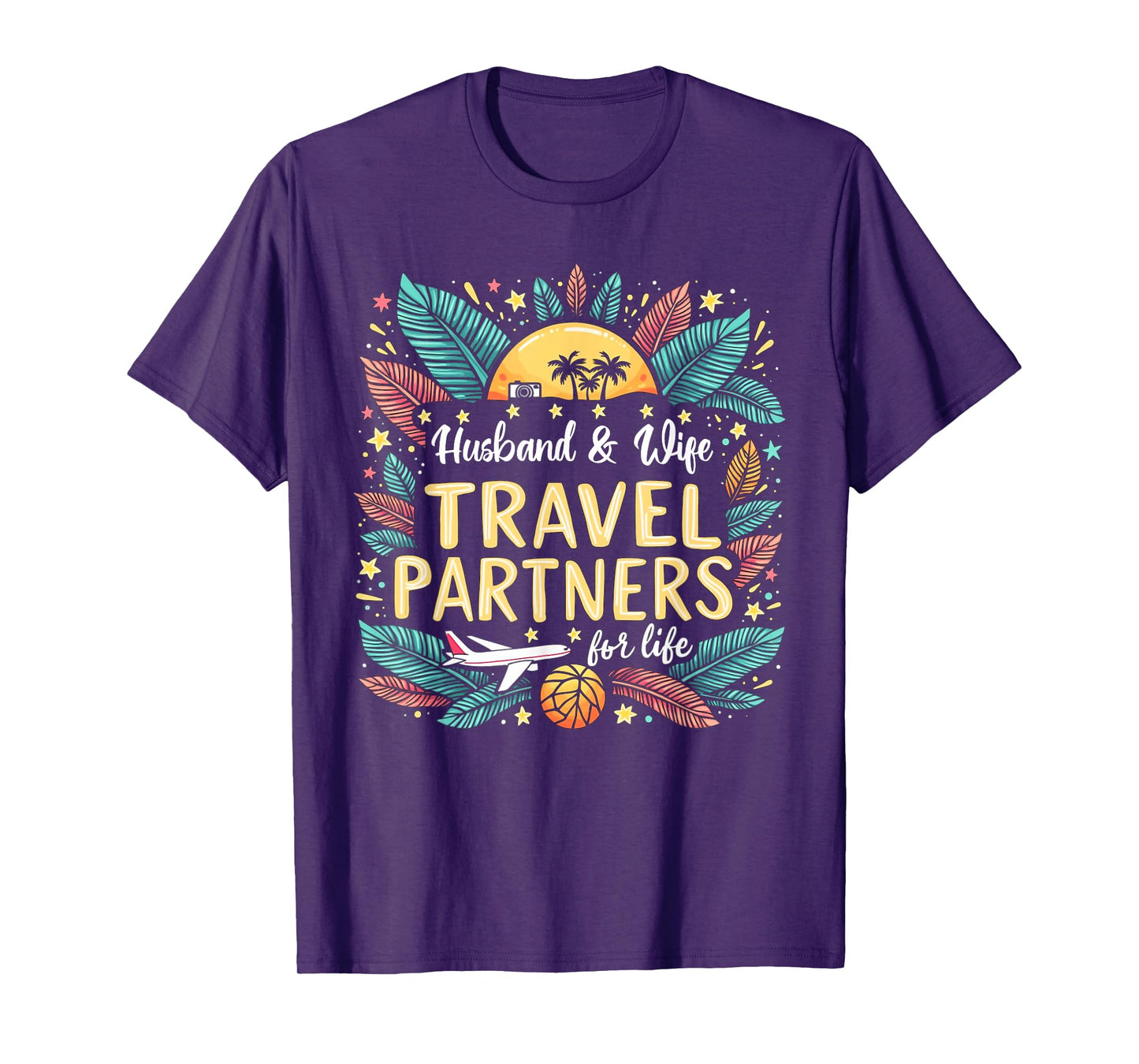 Husband And Wife Travel Partners For Life Summer Vacation T-Shirt