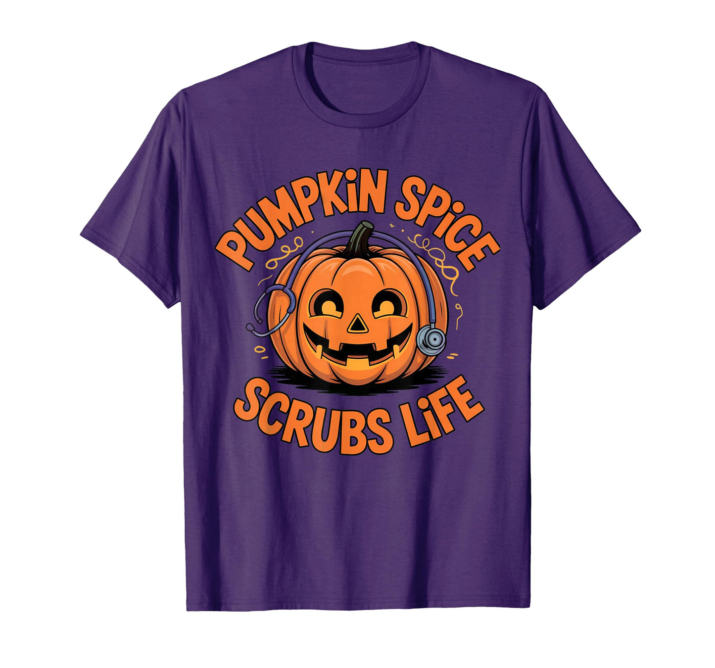 Pumpkin Spice Scrubs Life Nurse Funny Halloween Costume ICU T-Shirt