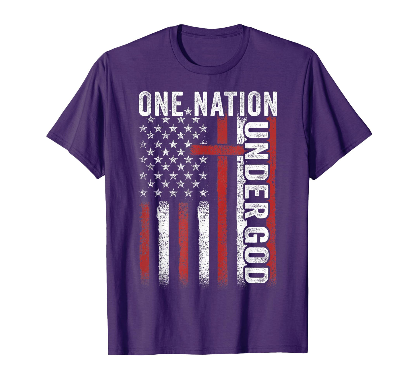 One Nation Under God Flag 4th Of July Patriotic Christian T-Shirt for Women Kids Men