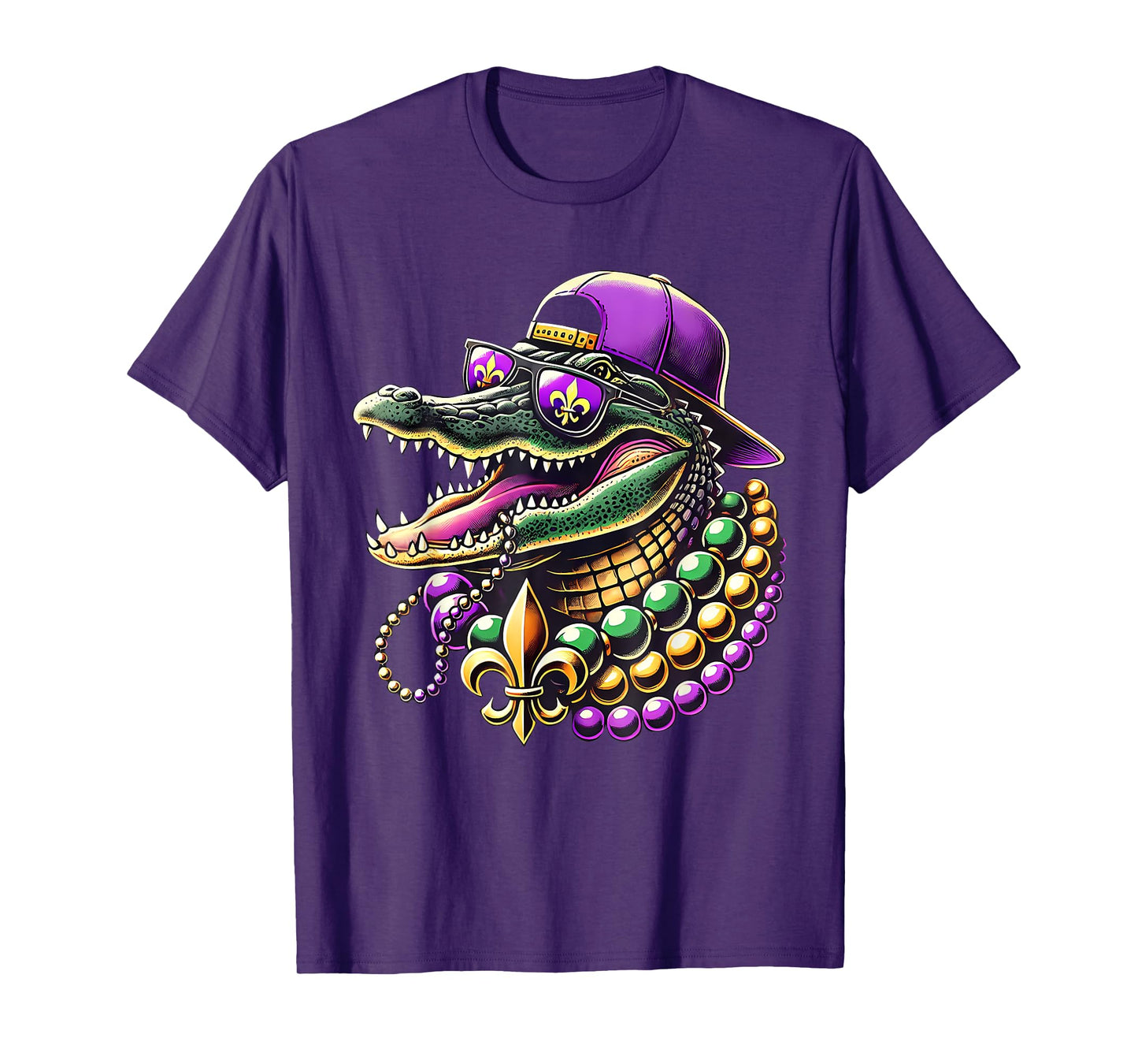 Mardigator Mardi Gras Alligator Funny Men Women Mardi Gras T-Shirt