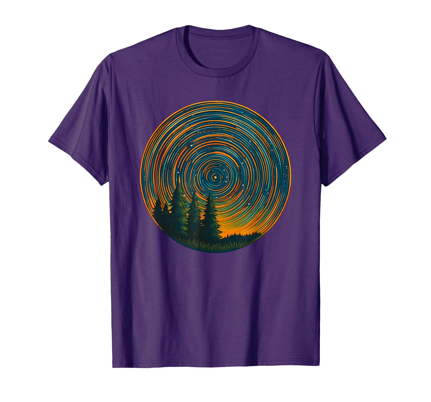 Star Trails Forest Night Sky Nature Lover Retro, Wildlife T-Shirt