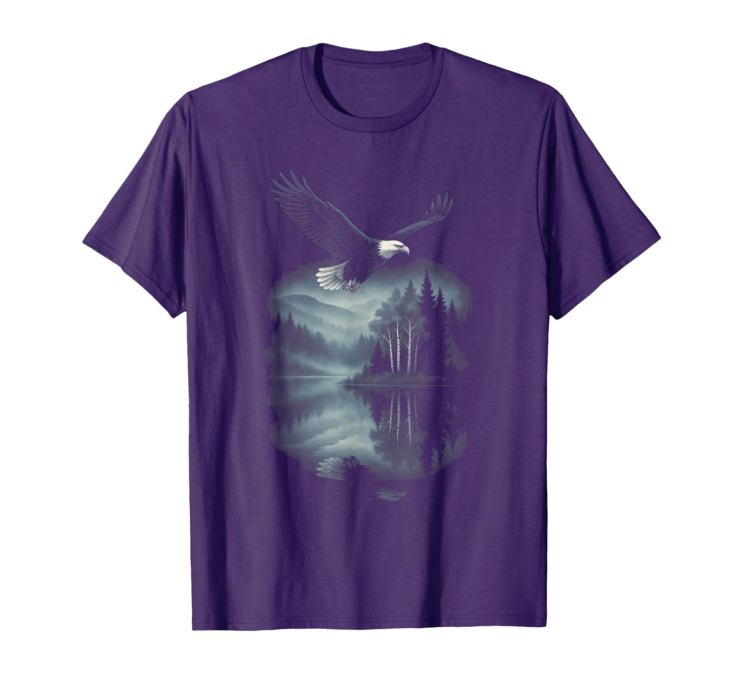 Eagle - Retro Wildlife Nature Scene Forest T-Shirt