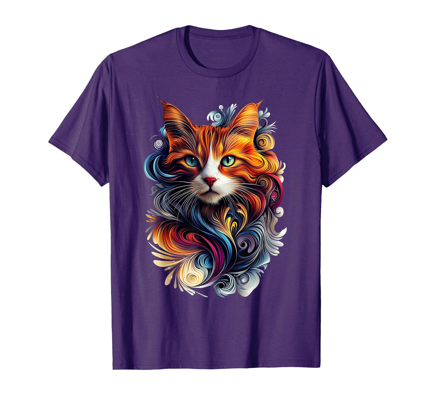 Cat Wildlife Nature Colorful Cat T-Shirt for Men Women Girls Kids