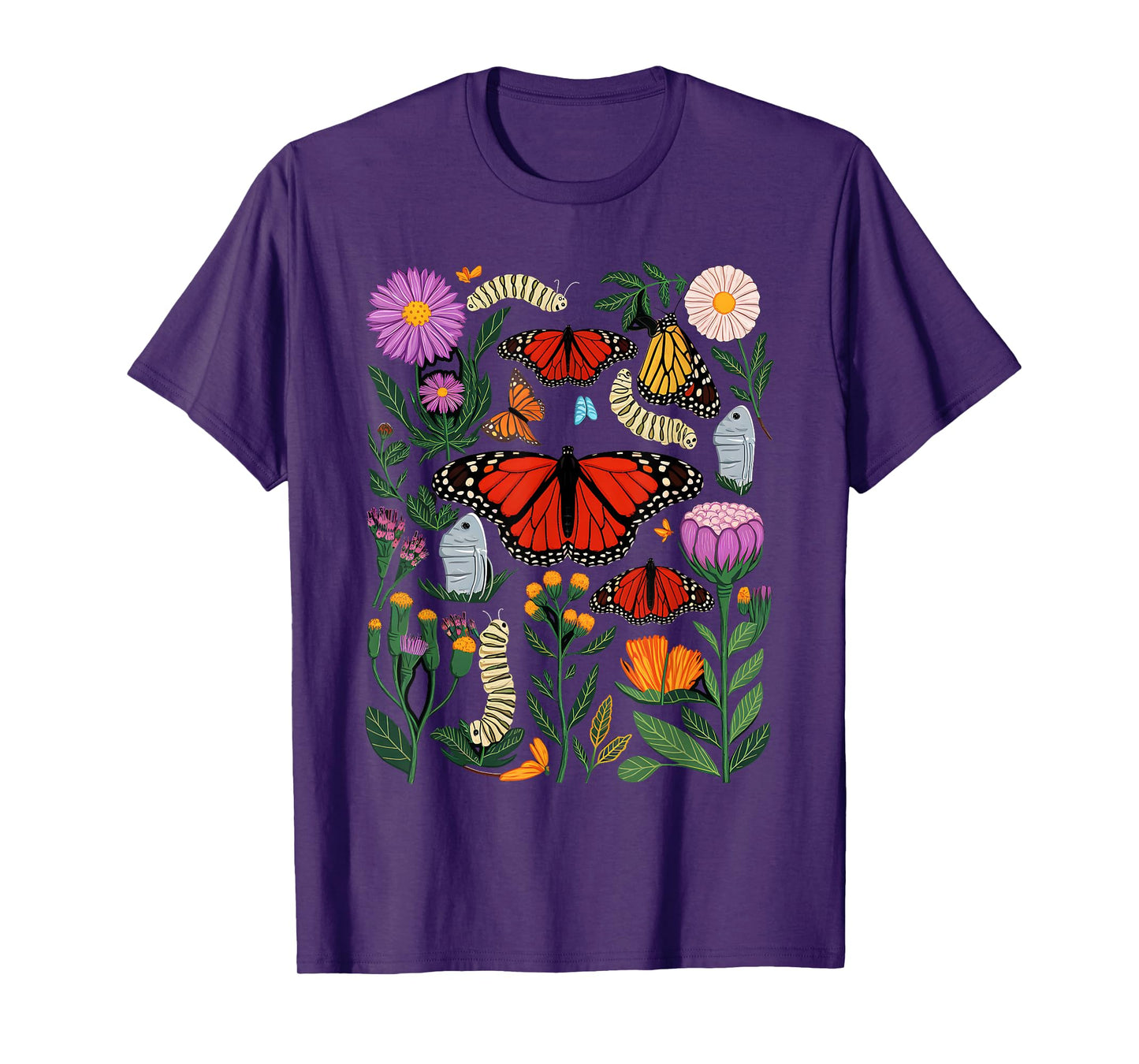 Monarch Butterfly Lover Life Cycle Metamorphosis Caterpillar T-Shirt