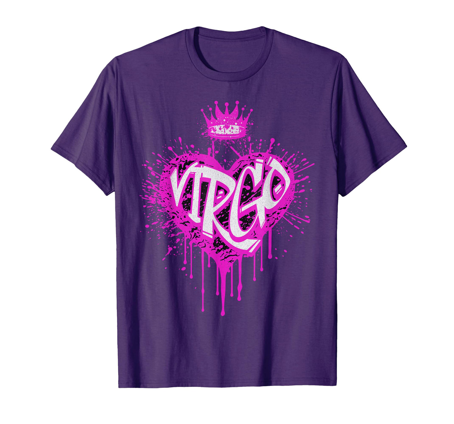 Virgo Airbrush Graffiti Heart Zodiac Astrology Design T-Shirt