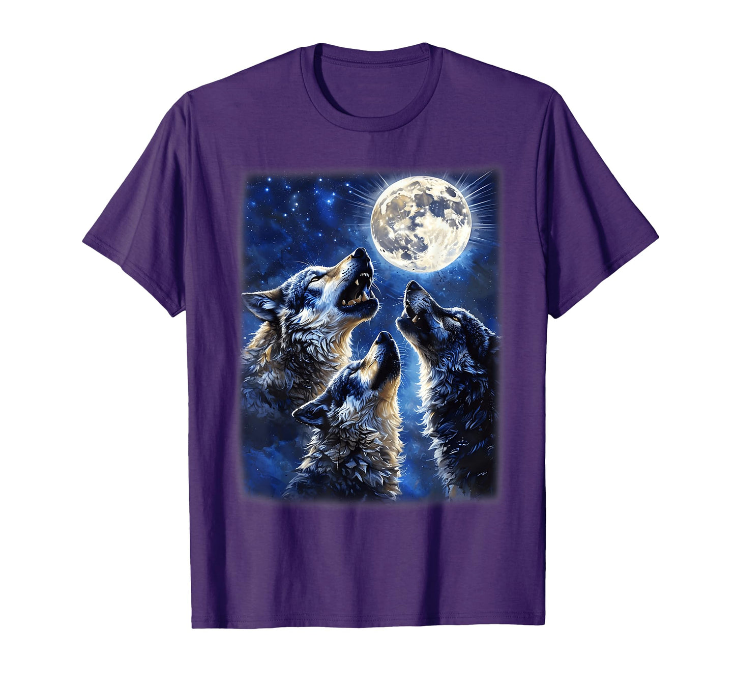 Wildlife Wolves Lovers Wolf Howling at The Moon Men Boy T-Shirt