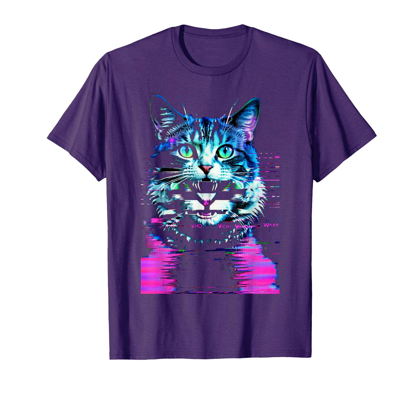 Weirdcore Cat Glitch Trippy Vaporwave Alt Harajuku Punk Men Women T-Shirt