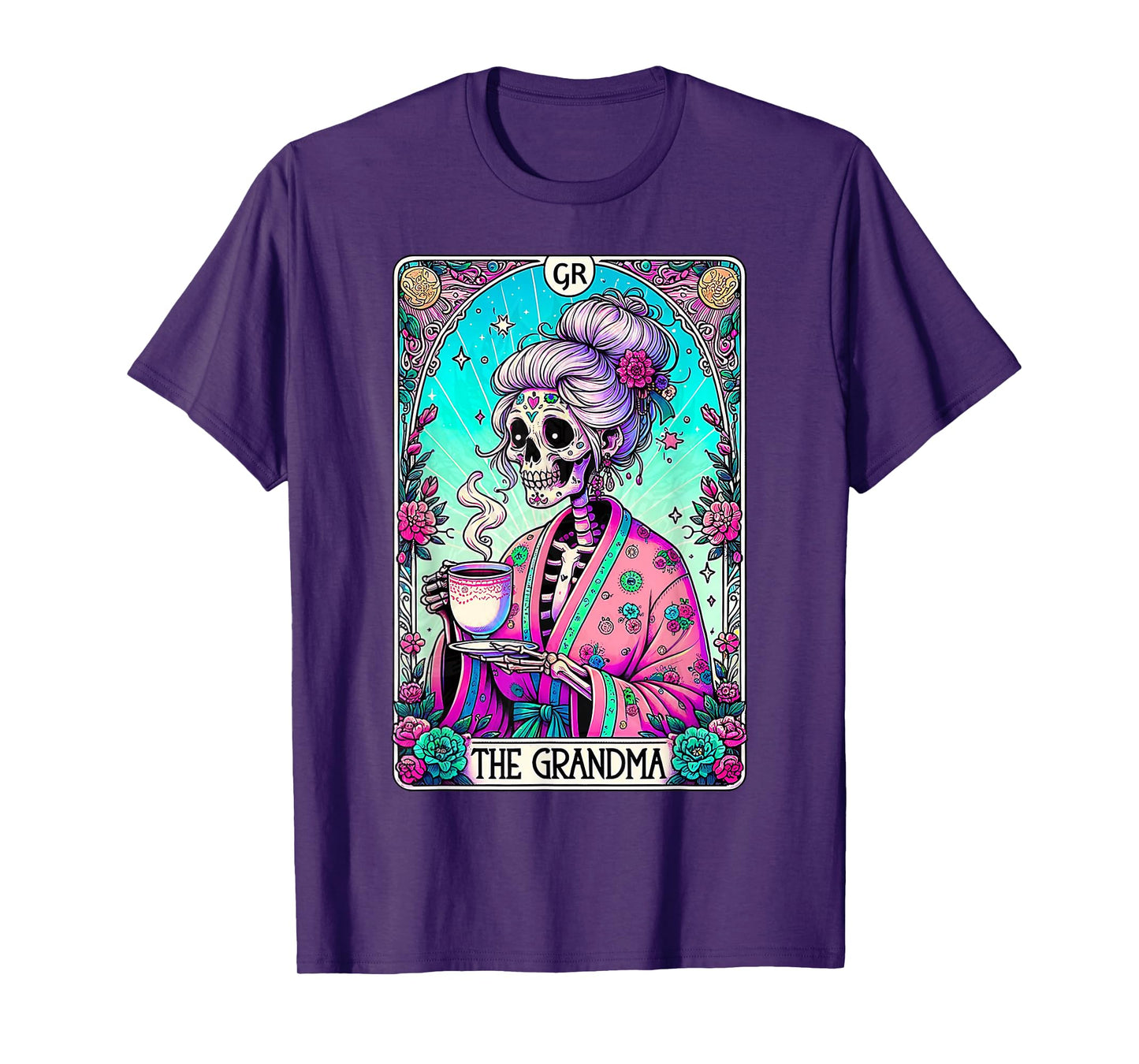 The Grandma Tarot Card Skeleton Mothers Day Witch Mom Skull T-Shirt