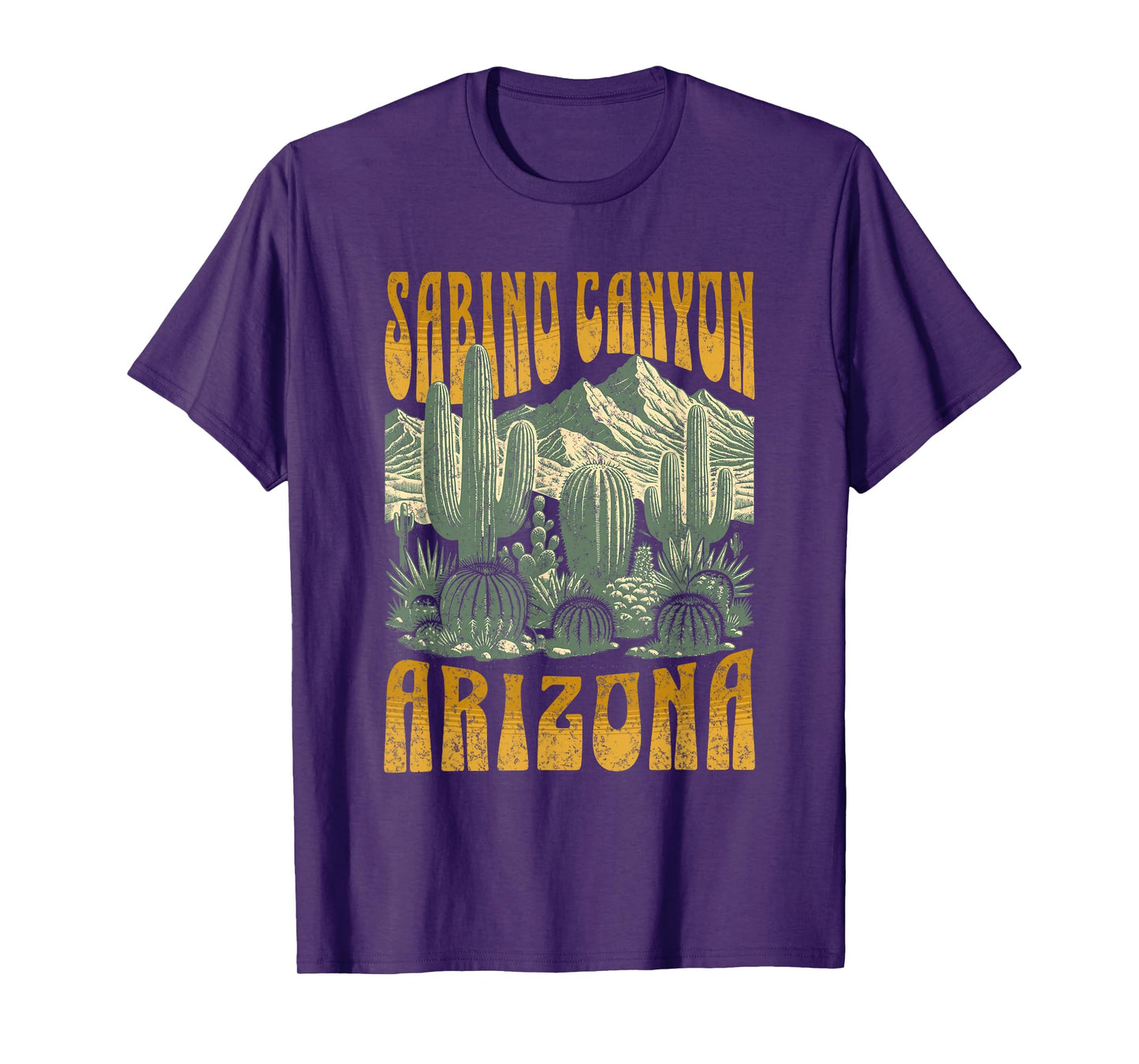 Sabino Canyon Arizona Cactus Retro Matching Family T-Shirt
