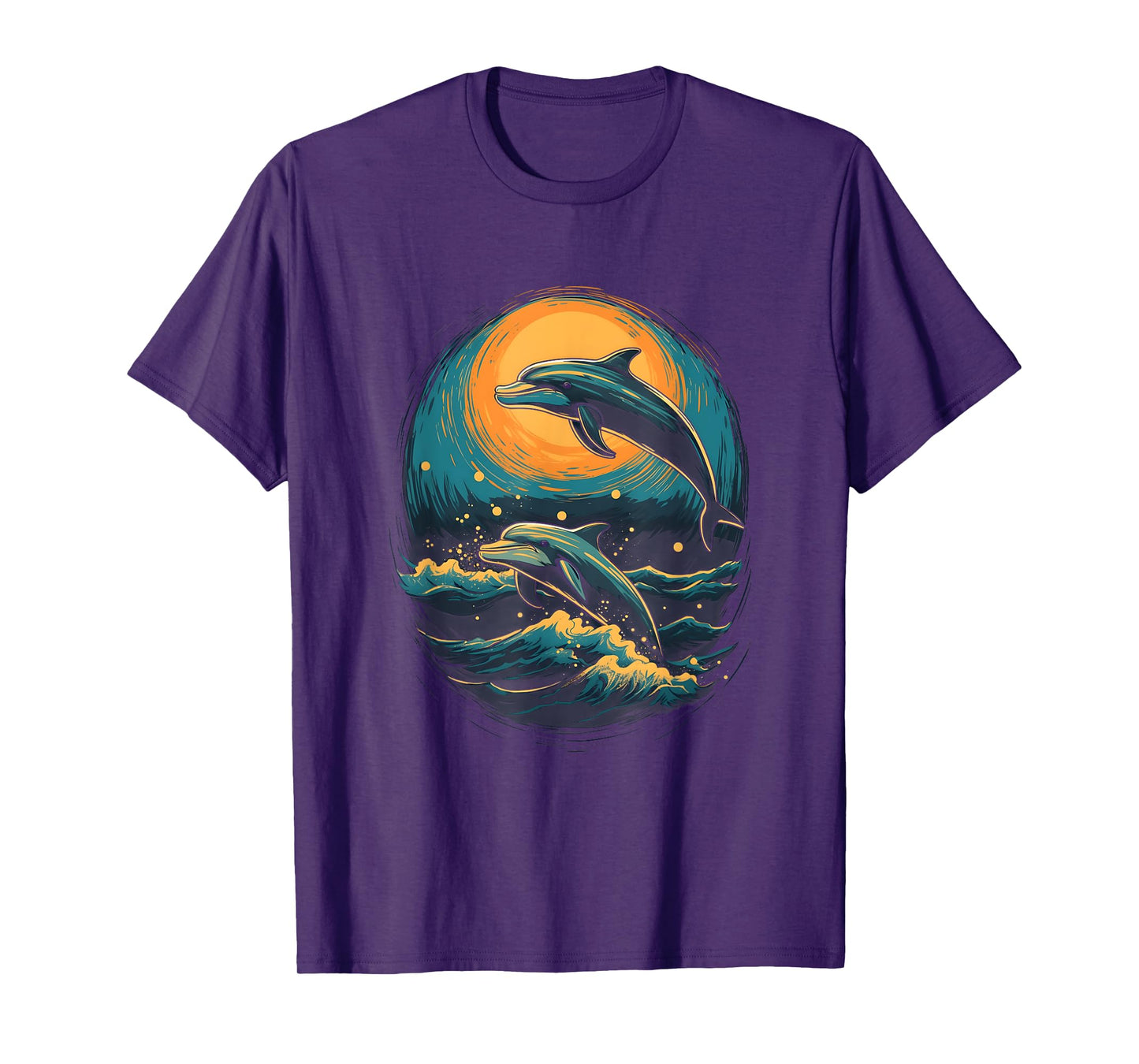 Dolphins At The Moon Parody 3 Dolphin Moon Ocean Life T-Shirt