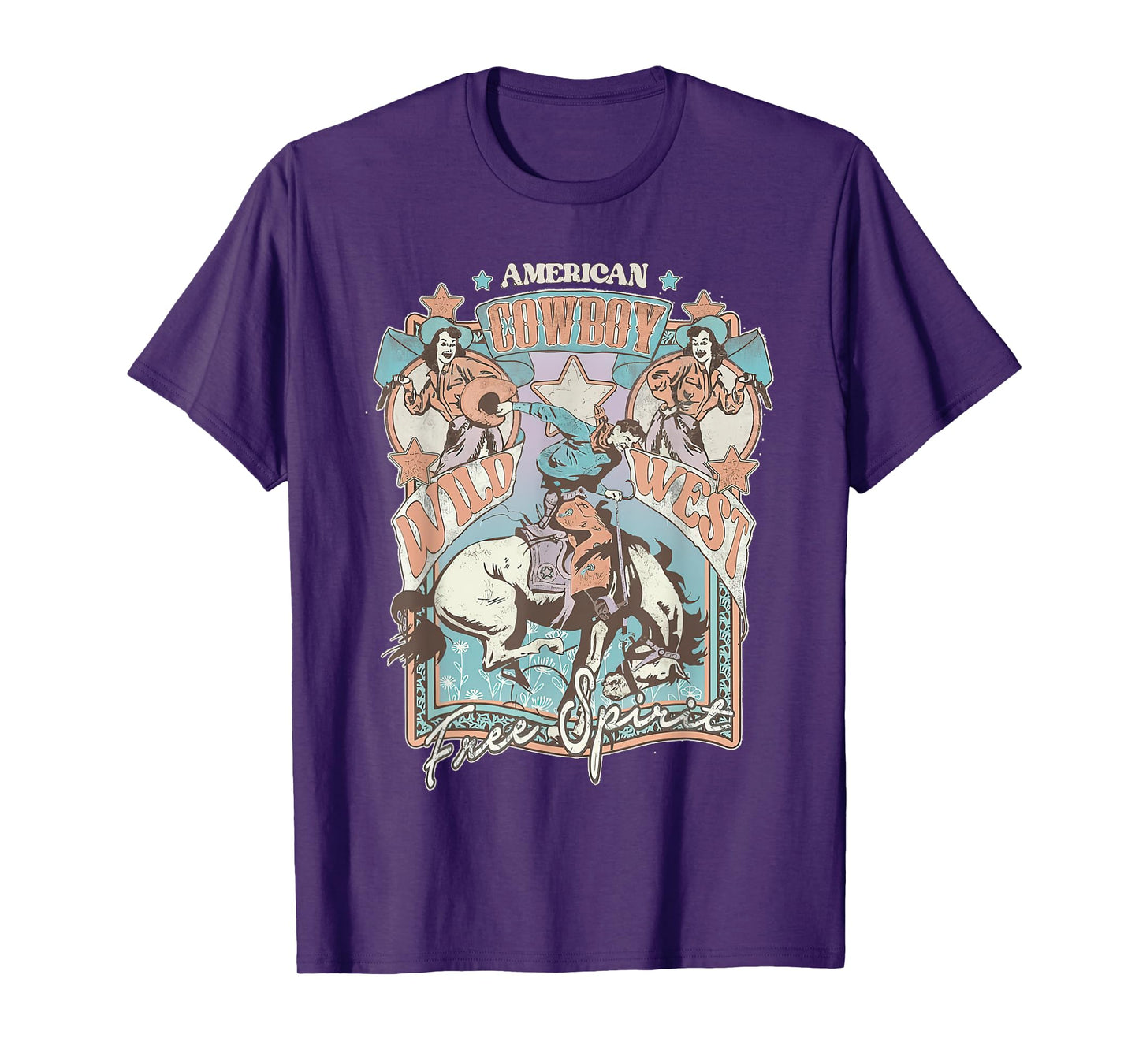 Western American Rodeo Cowboy Wild West Free Spirit T-Shirt