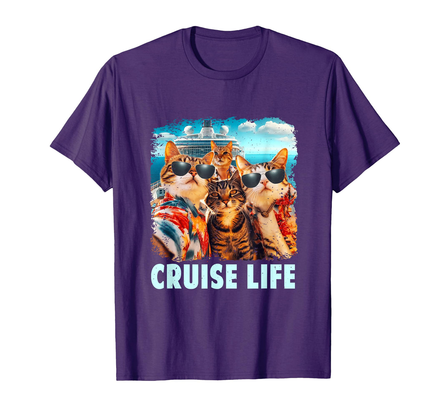 Selfie Cat Fun Cruise Buddies Ship Vacation Friends Family T-Shirt