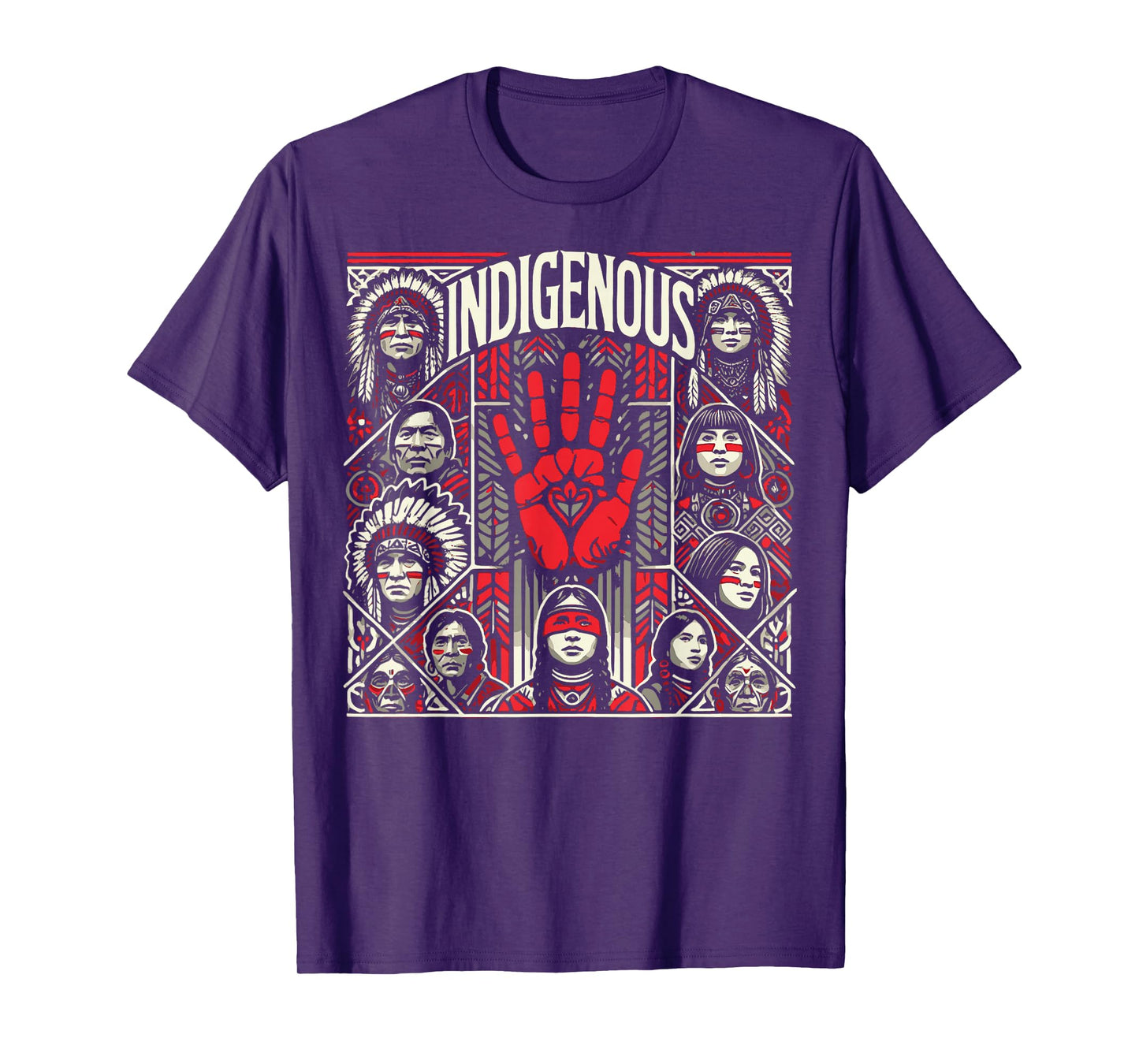 Native American Indigenous Red Hand Indian Blood Themed T-Shirt