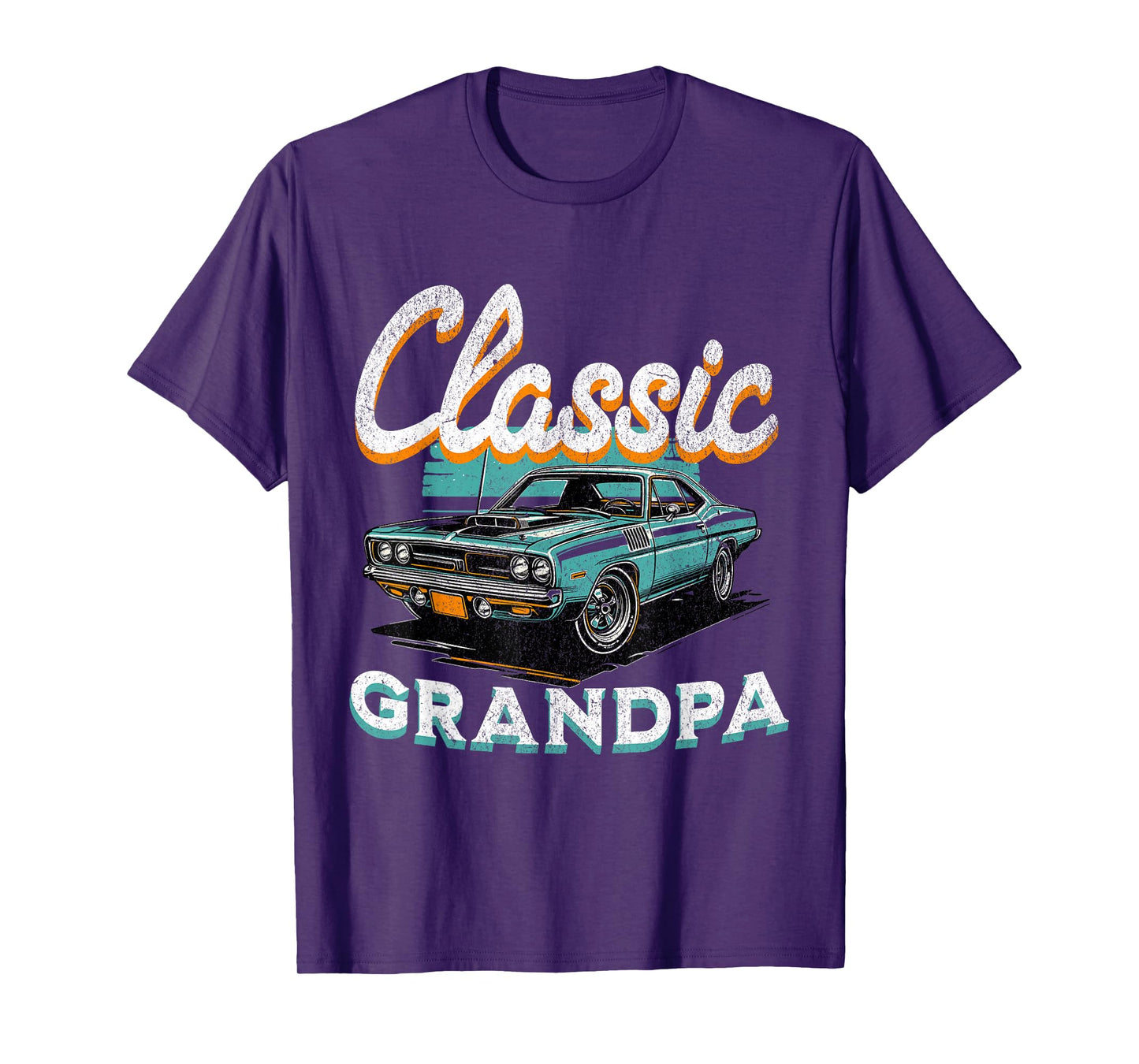 Vintage Funny Grandpa Classic Car Graphic Father's Day T-Shirt