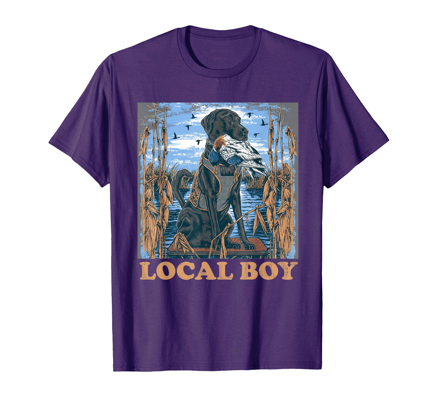 Local Boy GSP Pointer Hunting Dog Marsh Scene Sunset Vintage T-Shirt