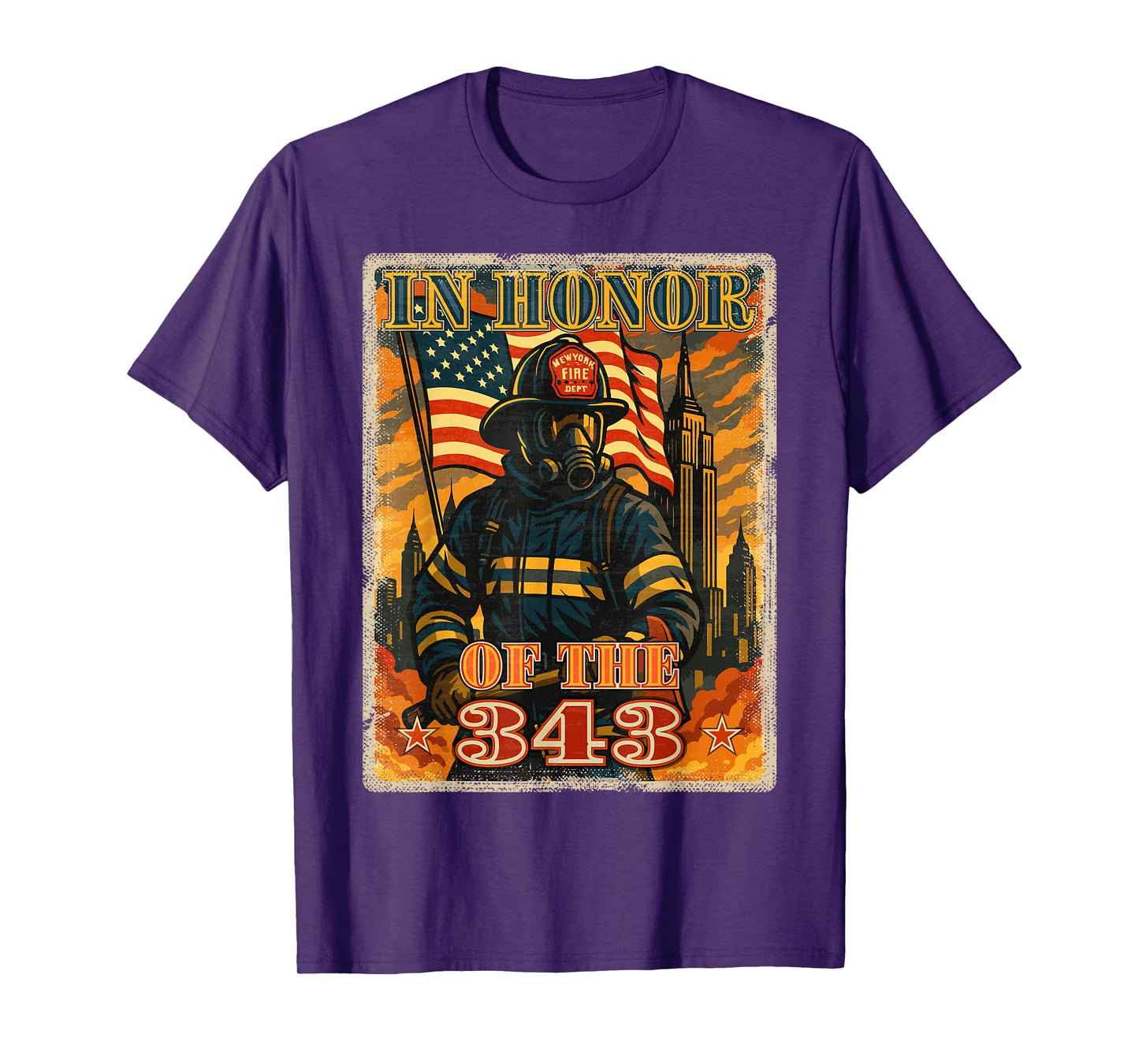 in Memory and Honor We Will Never Forget 343 Firefighter T-Shirt