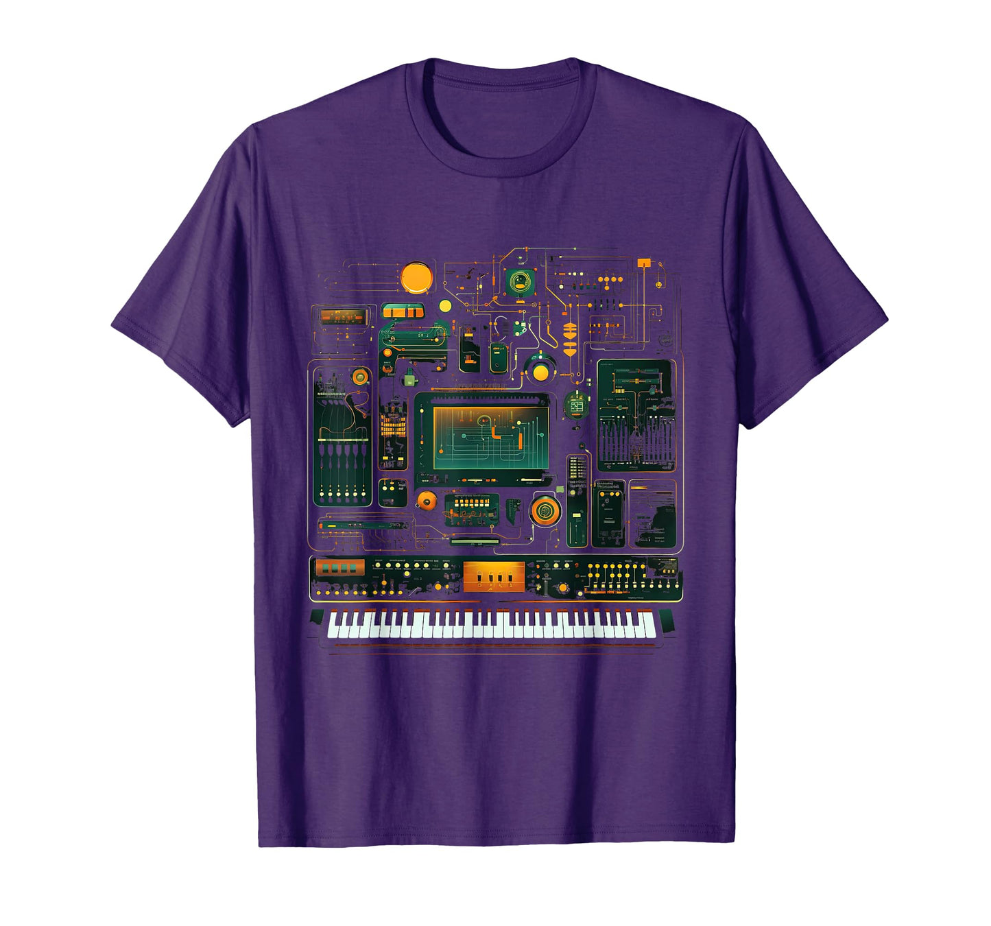 Analogue synthesiser keyboard music modular life T-Shirt