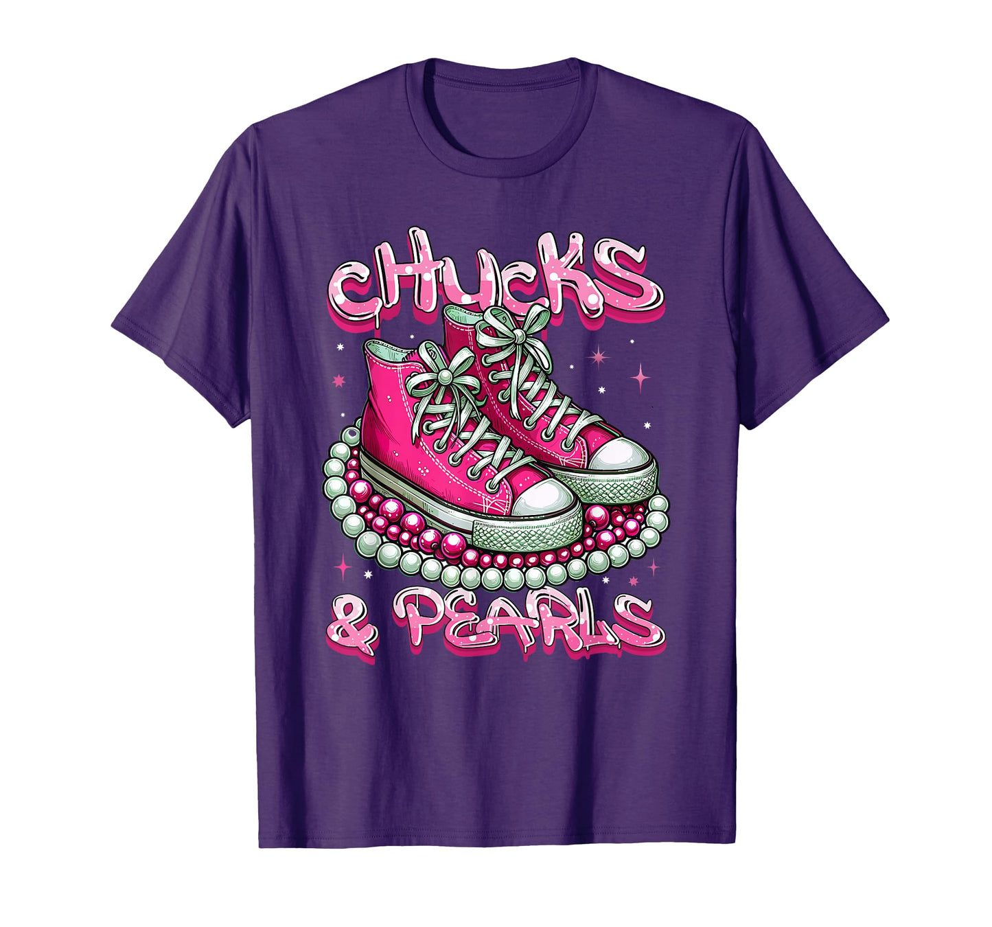 Pink Chucks And Pearls Women T-Shirt