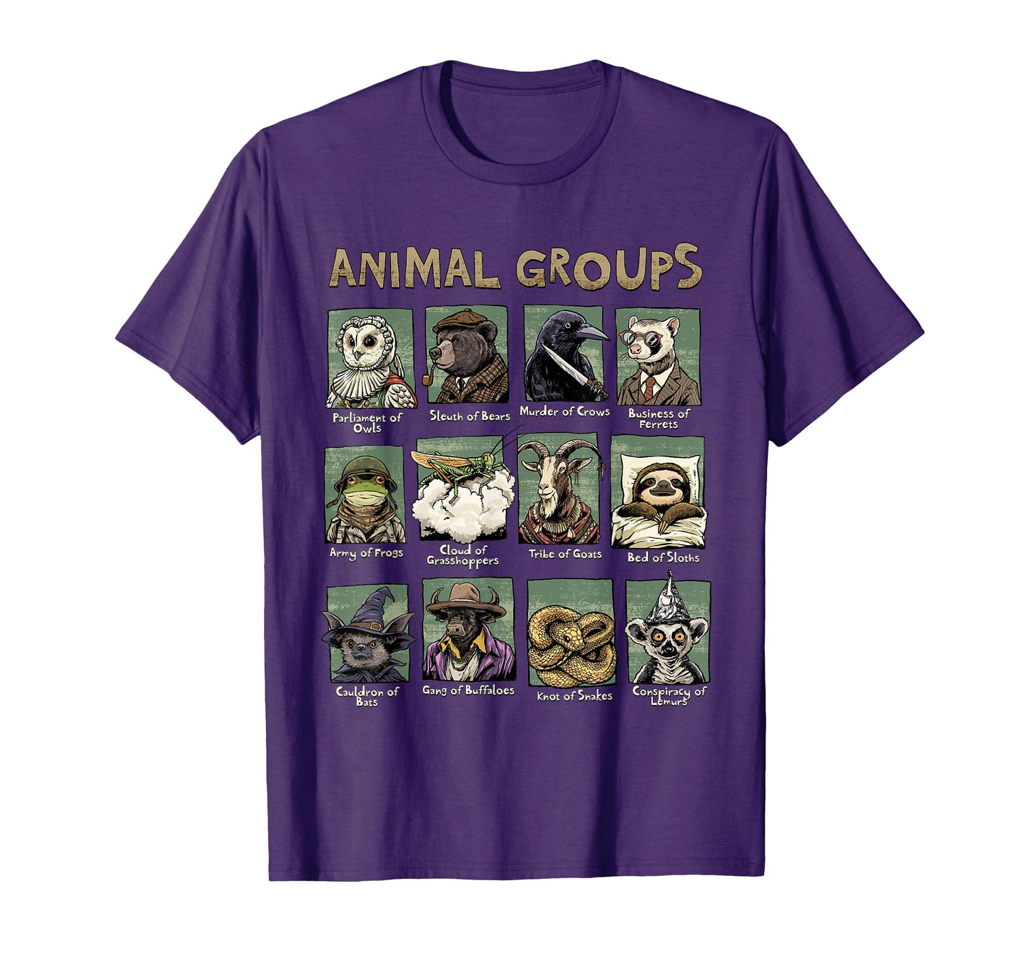 Animal Groups Unveiled - Educational Wildlife Design T-Shirt