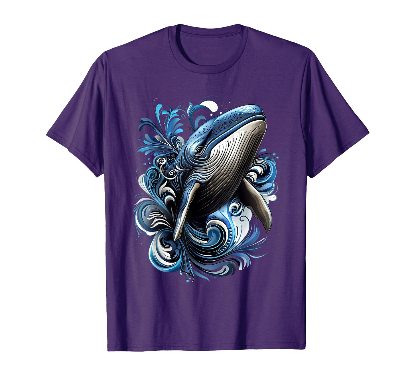 Blue Whale Wildlife Nature Colorful Blue Whale T-Shirt
